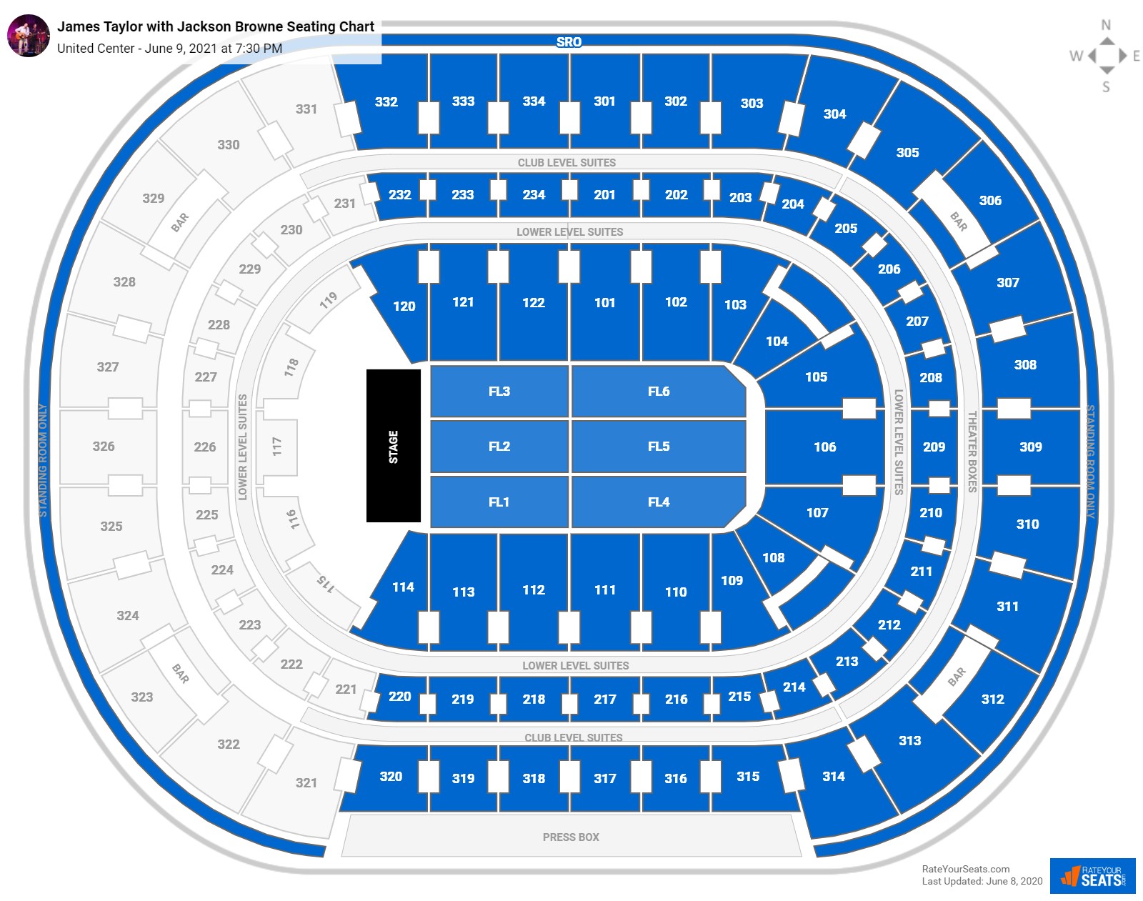 United Center Seating Charts for Concerts