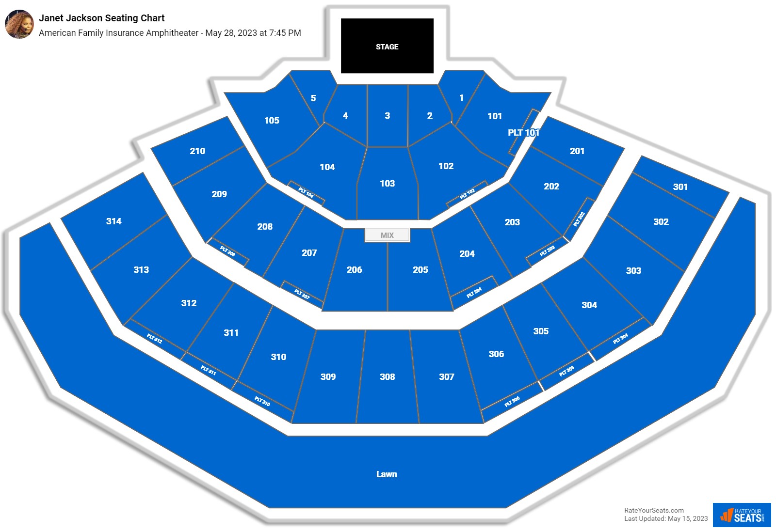 American Family Insurance Amphitheater Seating Chart - RateYourSeats.com