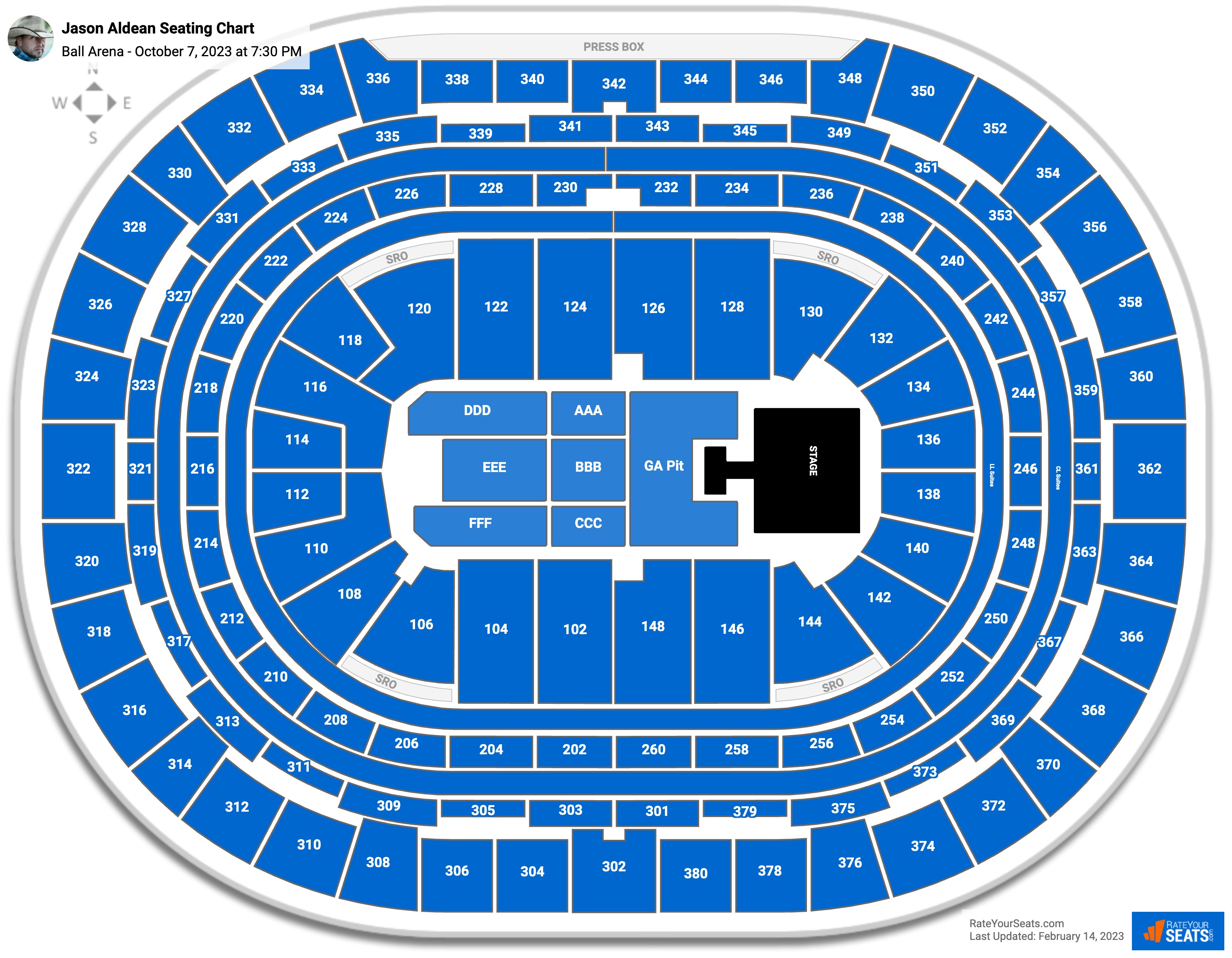 Ball Arena Concert Seating Chart - RateYourSeats.com