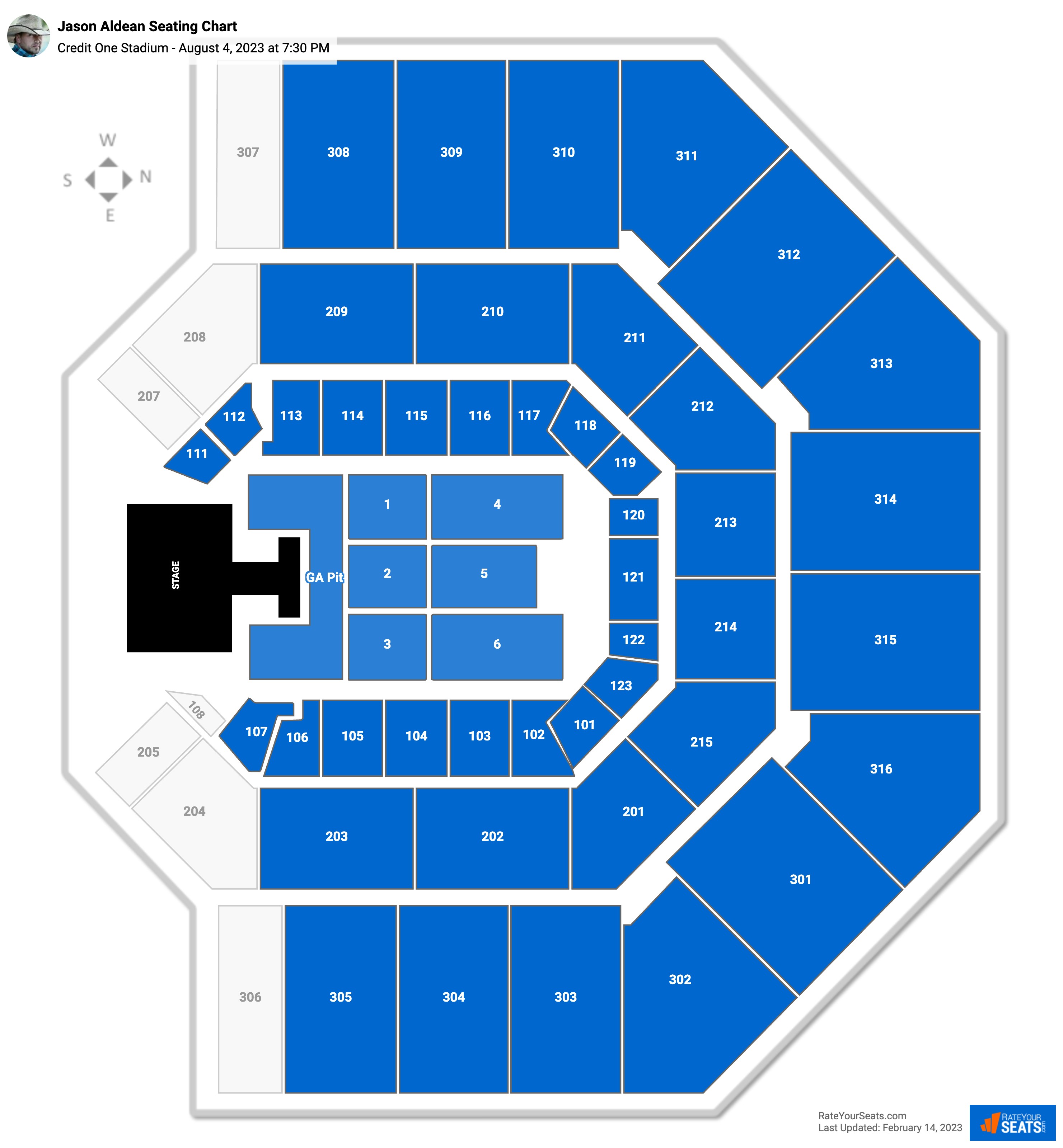 Credit One Stadium Seating Chart - RateYourSeats.com