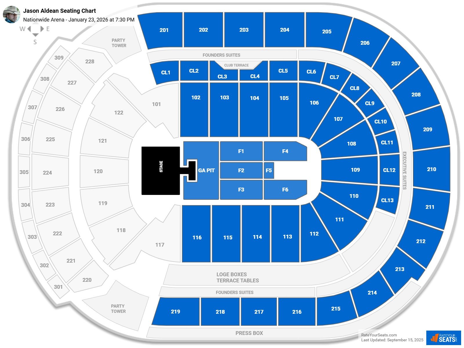 Jason Aldean seating chart Nationwide Arena