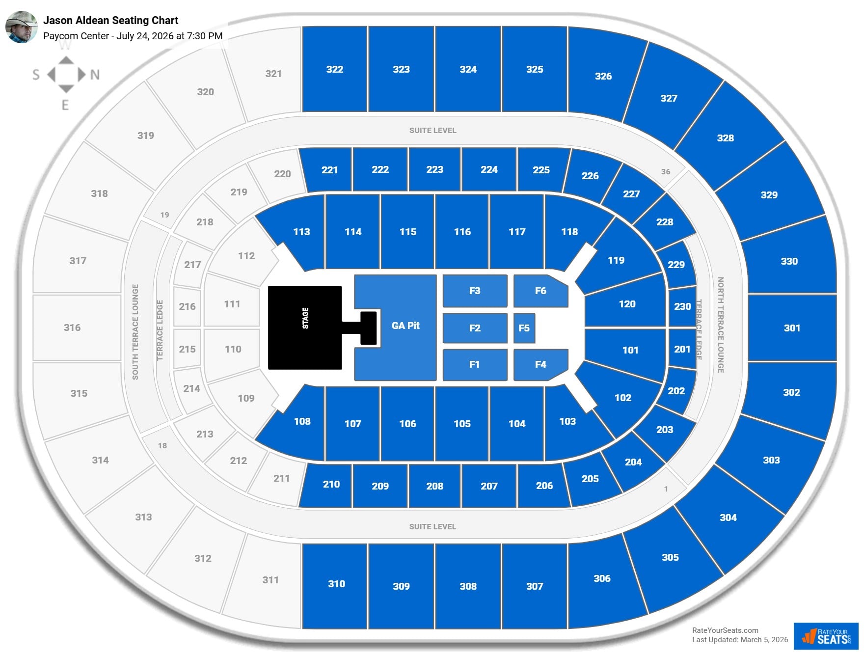 Jason Aldean seating chart Paycom Center