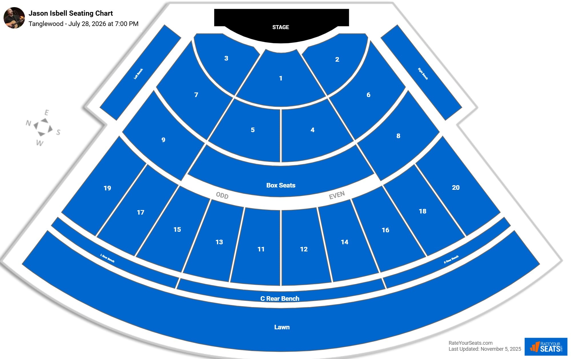 Jason Isbell seating chart Tanglewood