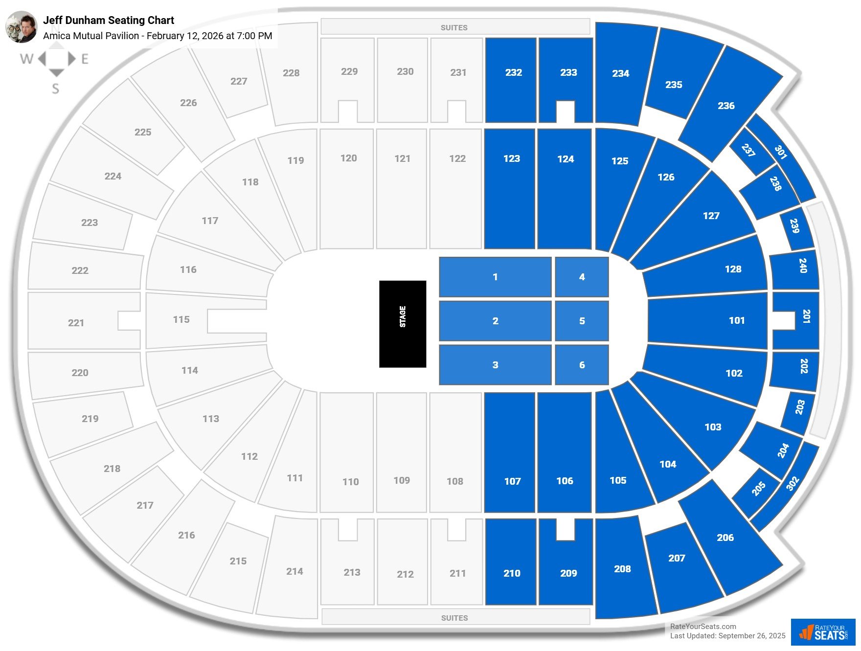 Jeff Dunham seating chart Amica Mutual Pavilion