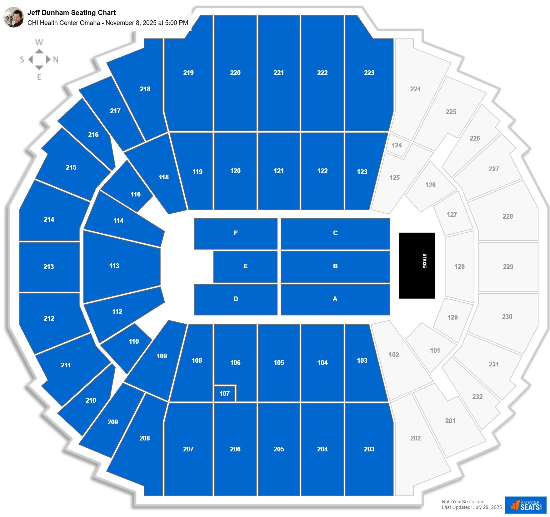 Jeff Dunham seating chart CHI Health Center Omaha
