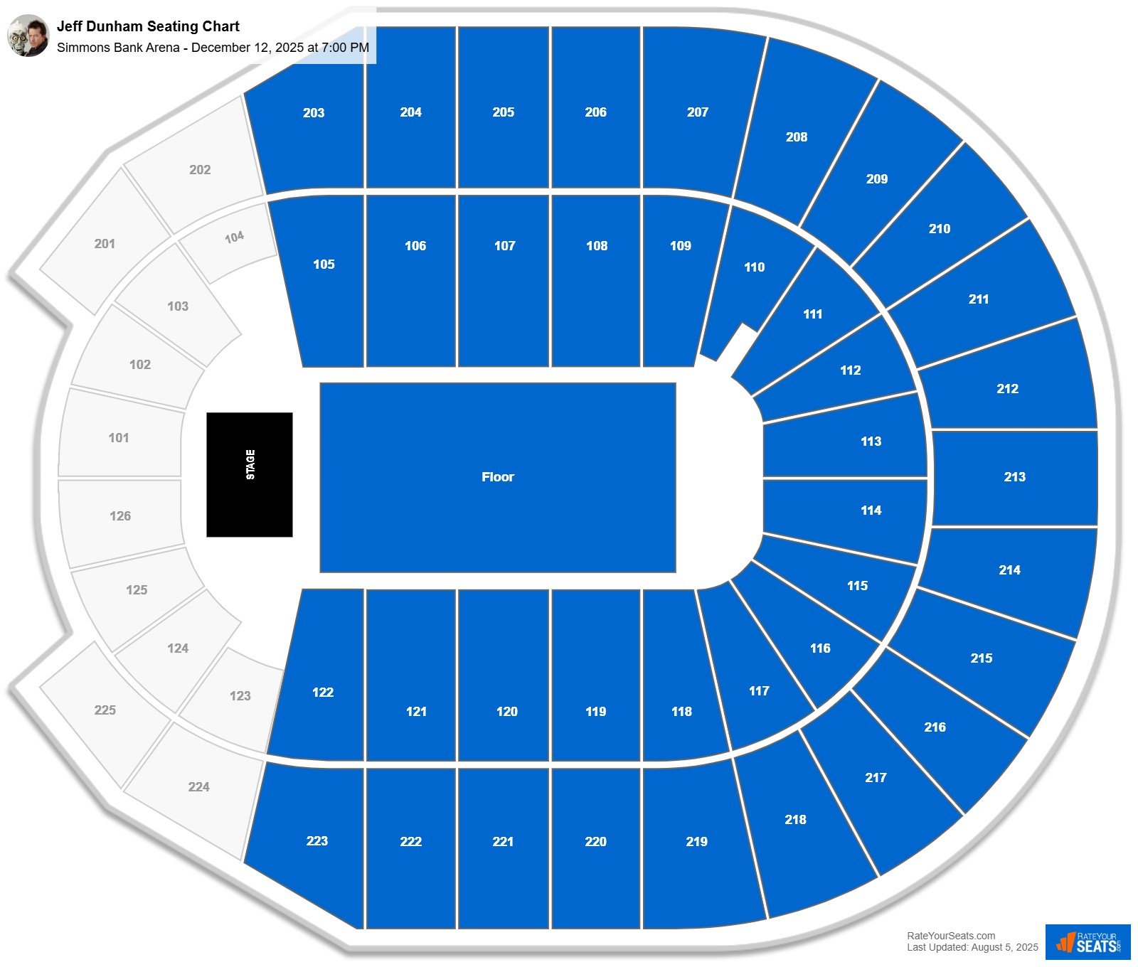 Jeff Dunham seating chart Simmons Bank Arena