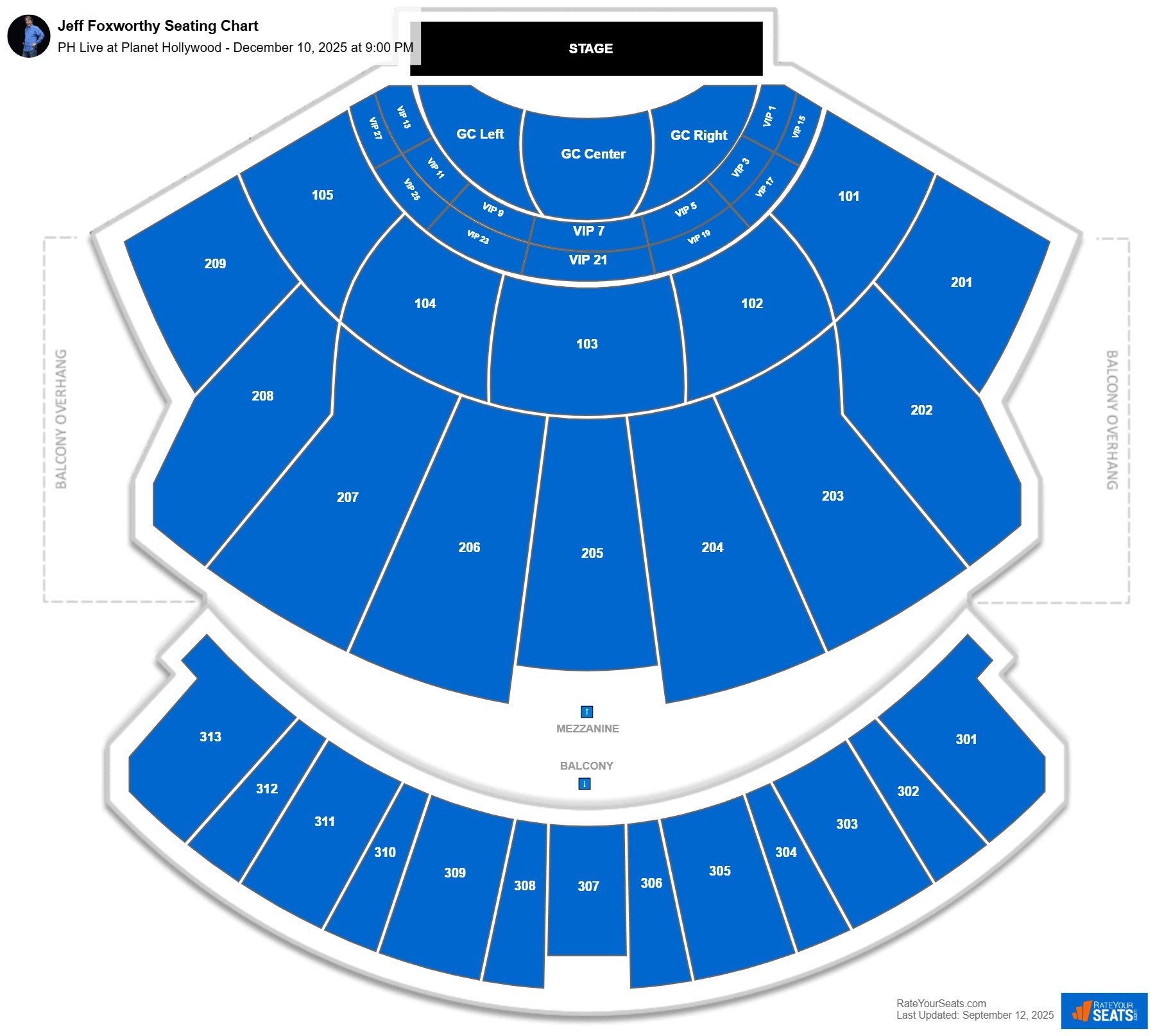 Jeff Foxworthy seating chart PH Live at Planet Hollywood