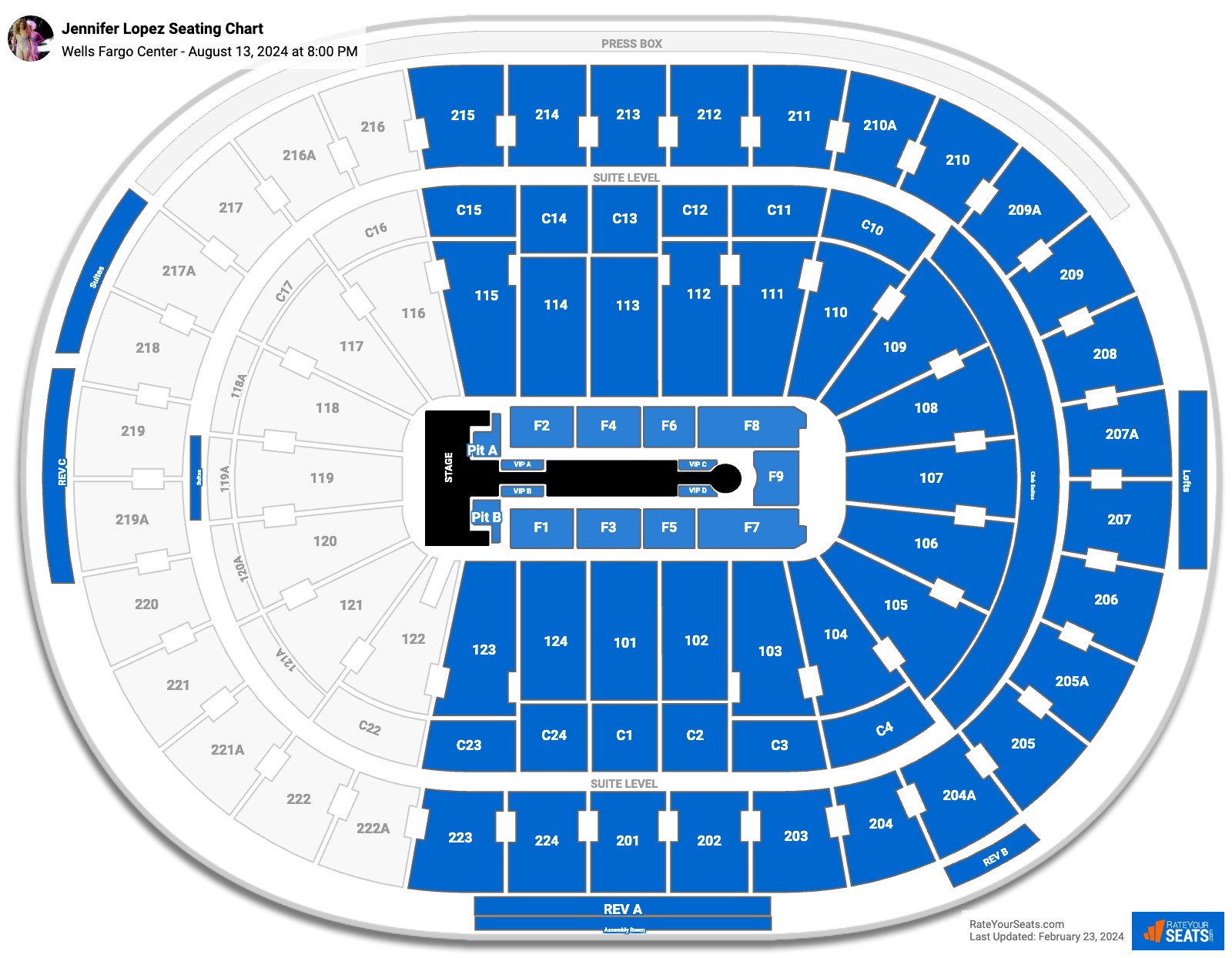 Wells Fargo Center Concert Seating Chart - RateYourSeats.com