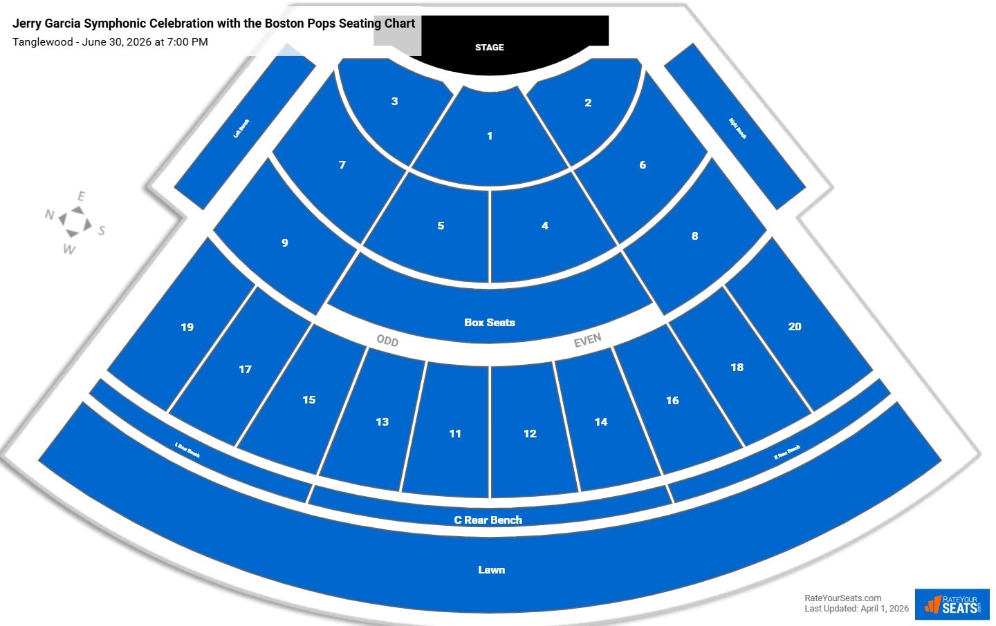 Jerry Garcia Symphonic Celebration with the Boston Pops seating chart Tanglewood