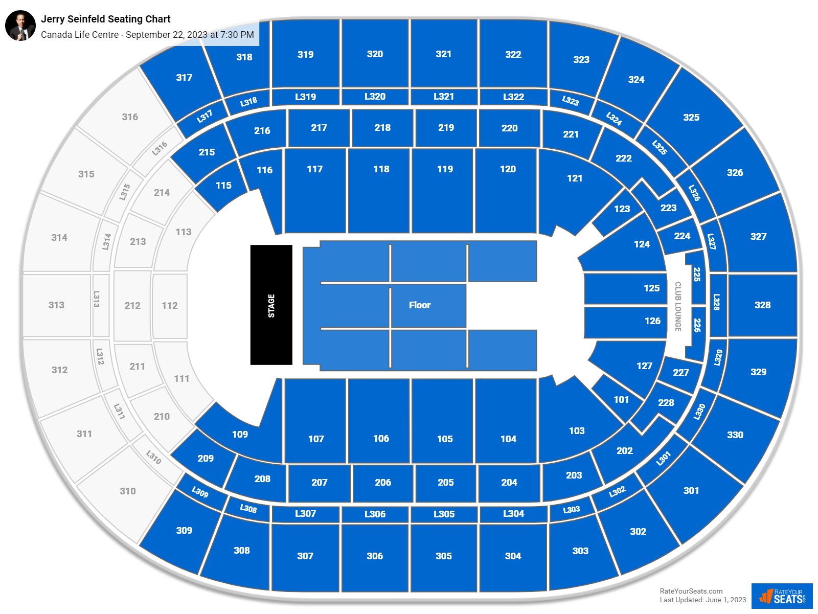 Canada Life Centre Concert Seating Chart - RateYourSeats.com