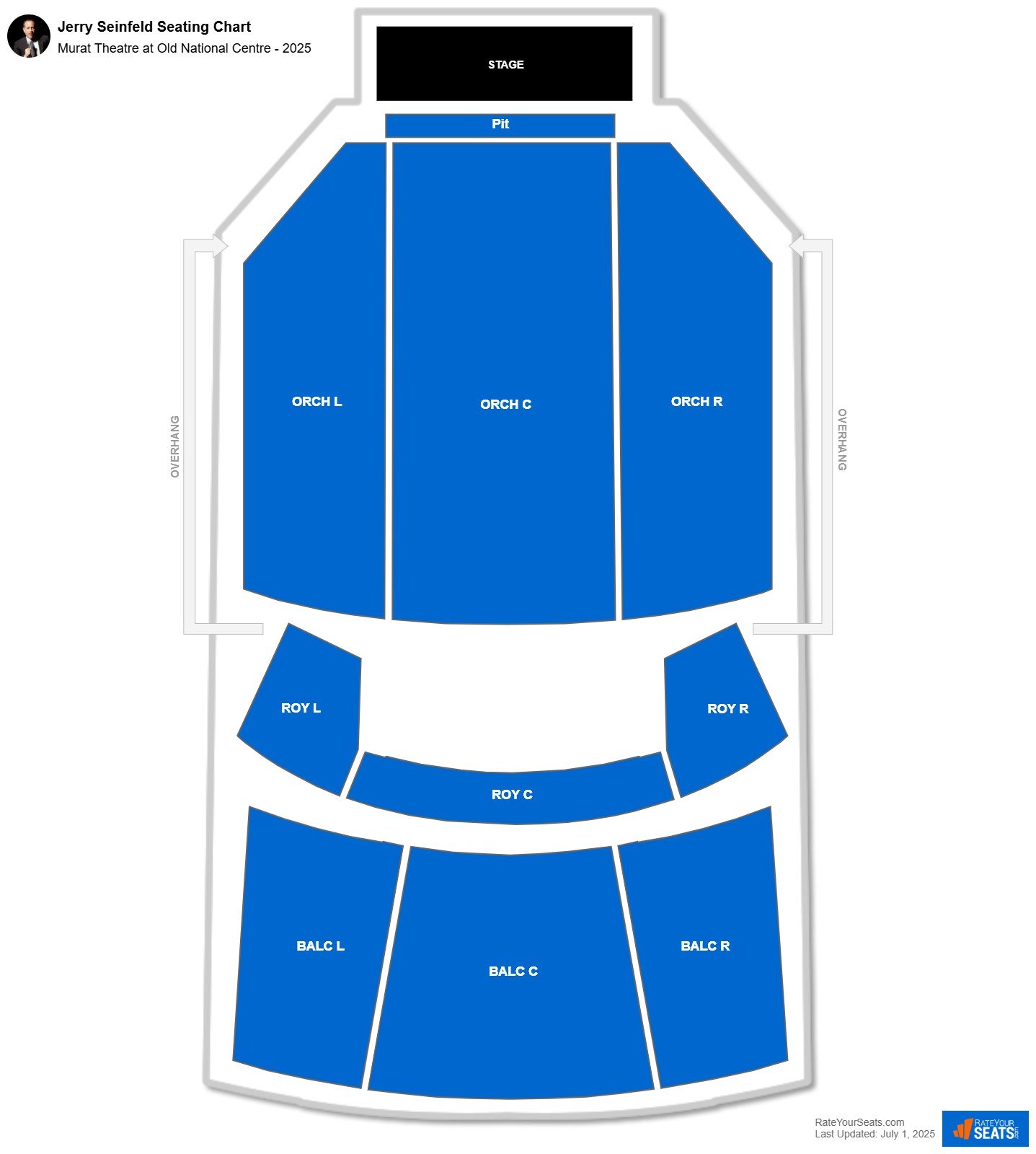 Jerry Seinfeld seating chart Murat Theatre at Old National Centre
