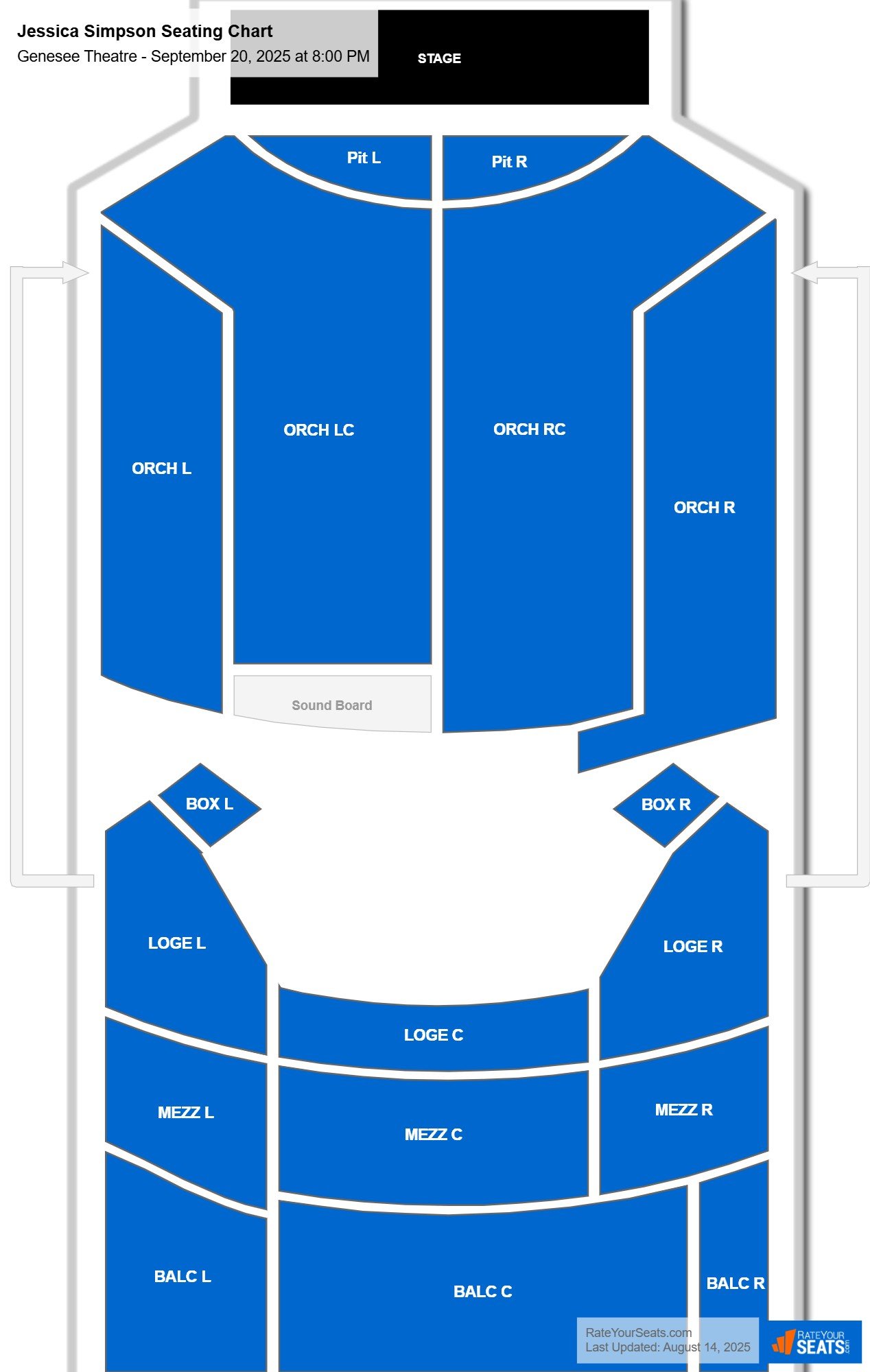 Jessica Simpson seating chart Genesee Theatre