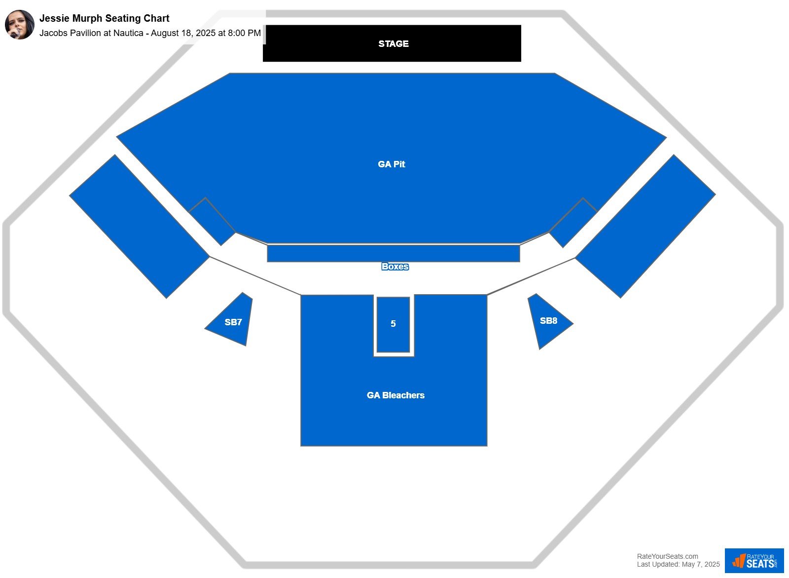 Jessie Murph seating chart Jacobs Pavilion at Nautica
