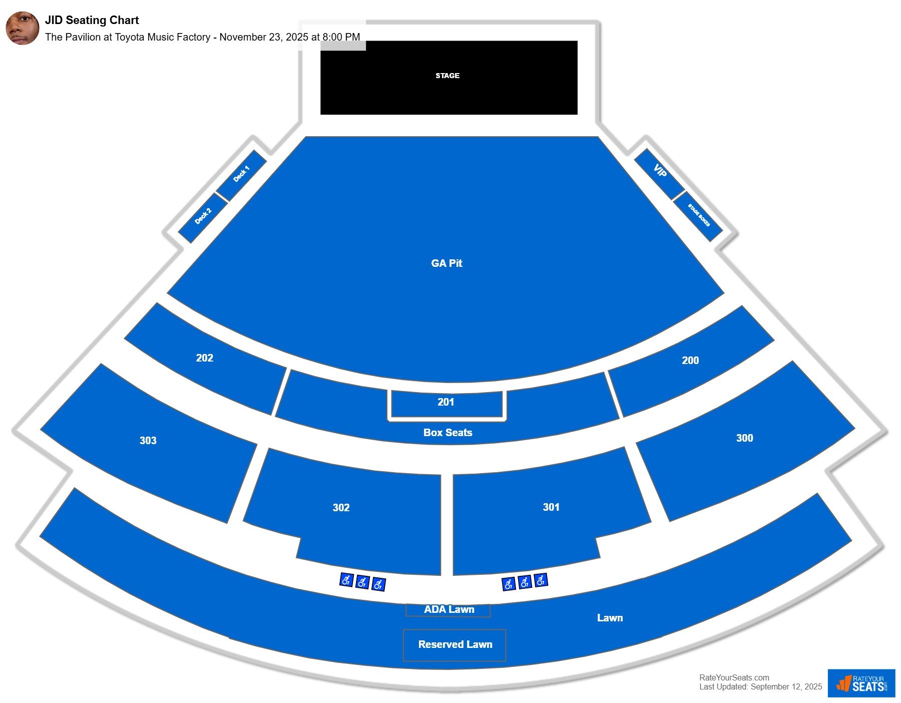JID seating chart The Pavilion at Toyota Music Factory