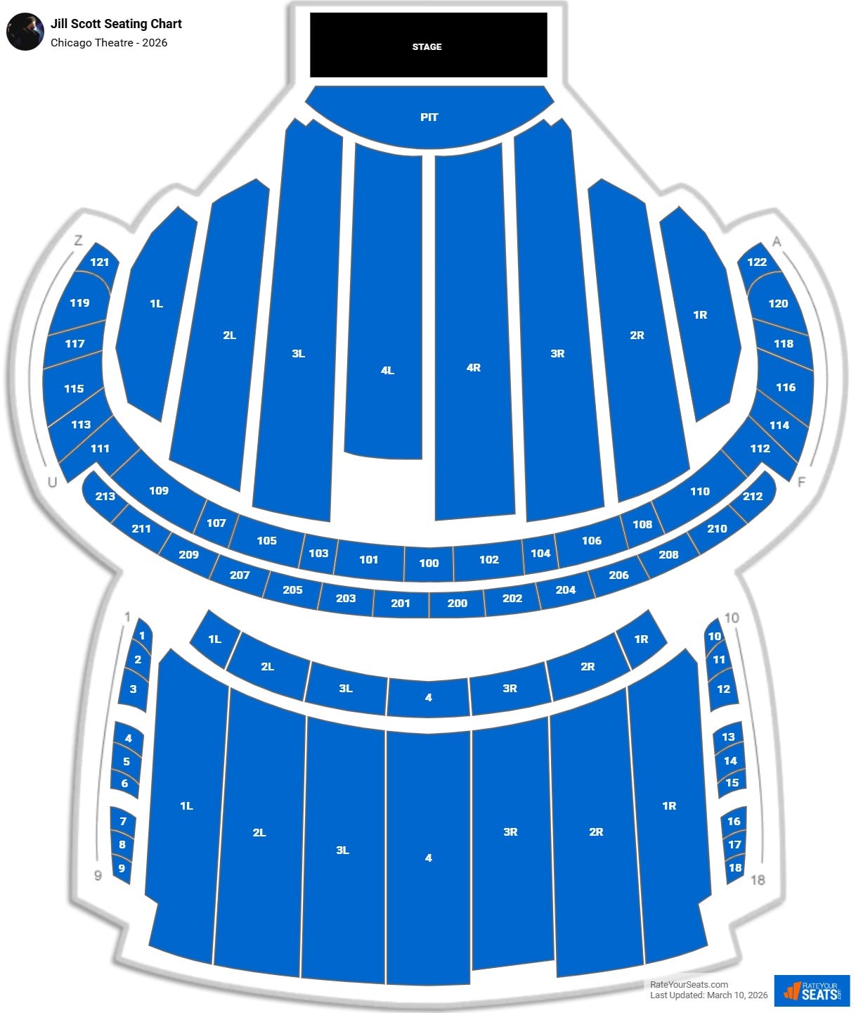 Jill Scott seating chart Chicago Theatre