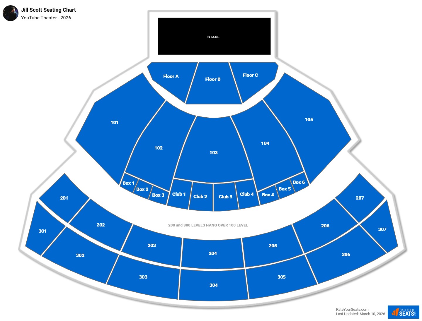 Jill Scott seating chart YouTube Theater