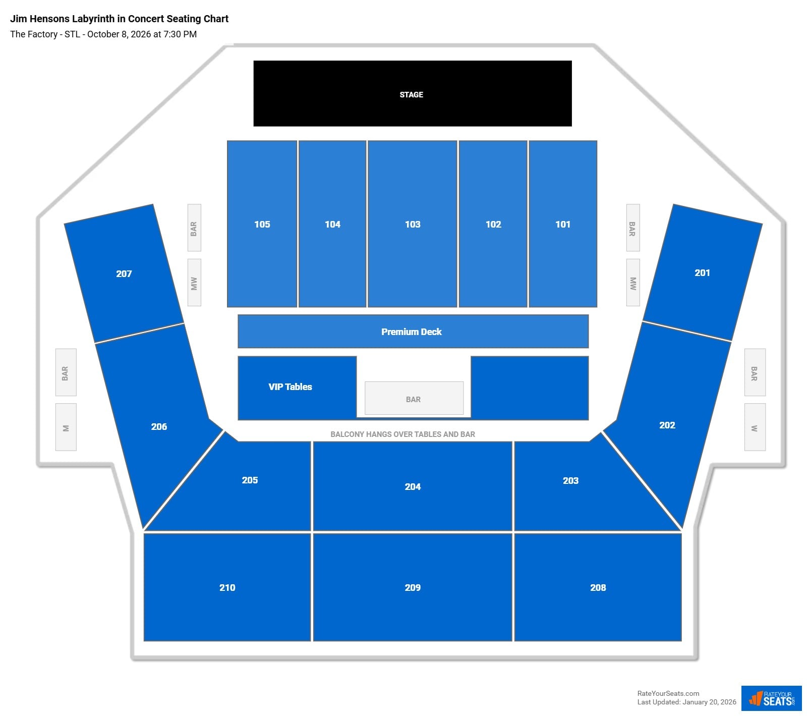Jim Hensons Labyrinth in Concert seating chart The Factory - STL