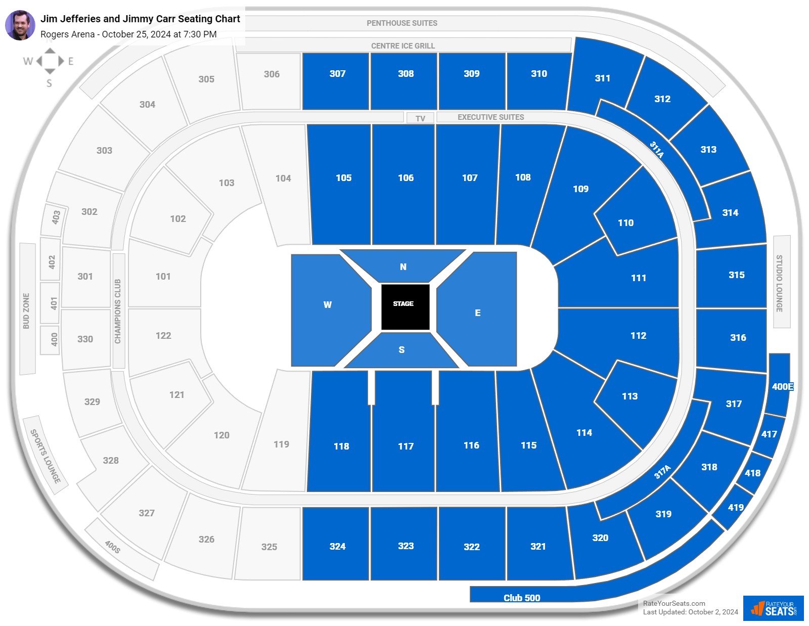 Rogers Arena Concert Seating Chart - RateYourSeats.com