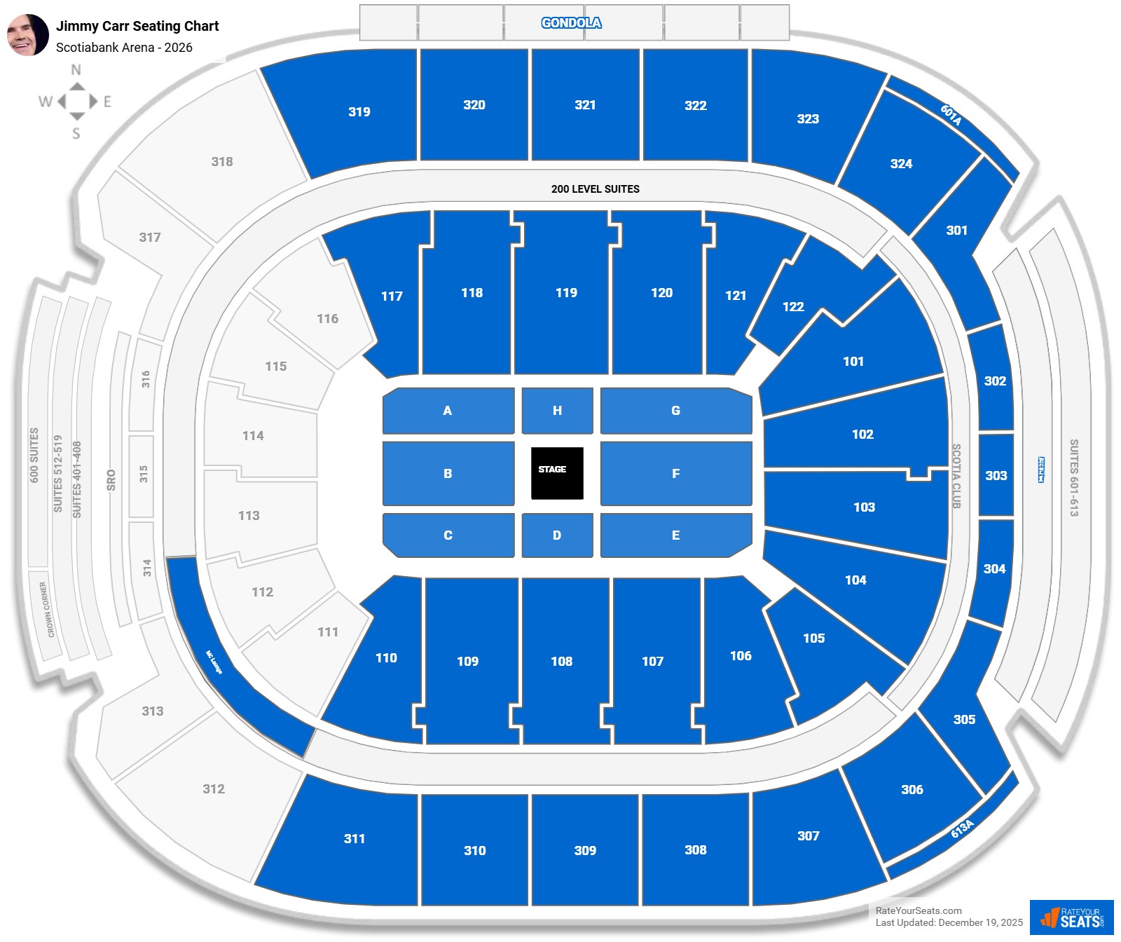 Jimmy Carr seating chart Scotiabank Arena