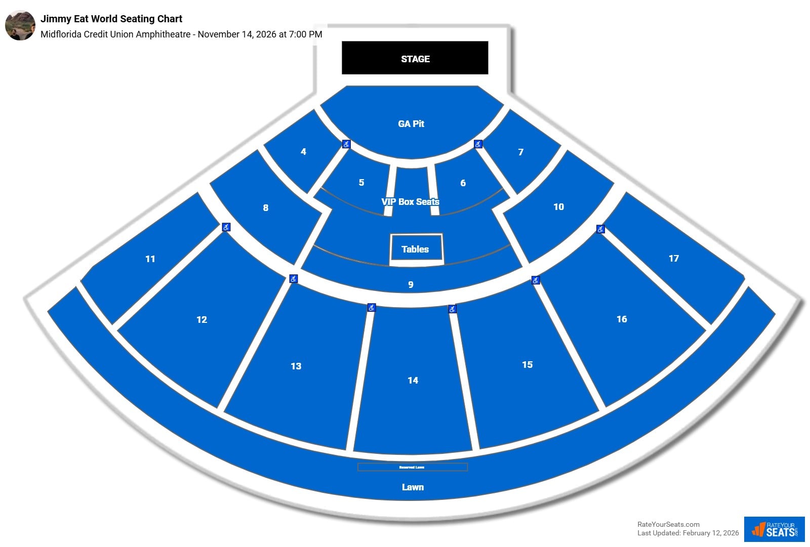 Jimmy Eat World seating chart Midflorida Credit Union Amphitheatre