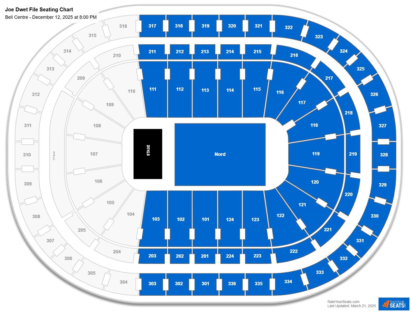 Joe Dwet File seating chart Bell Centre