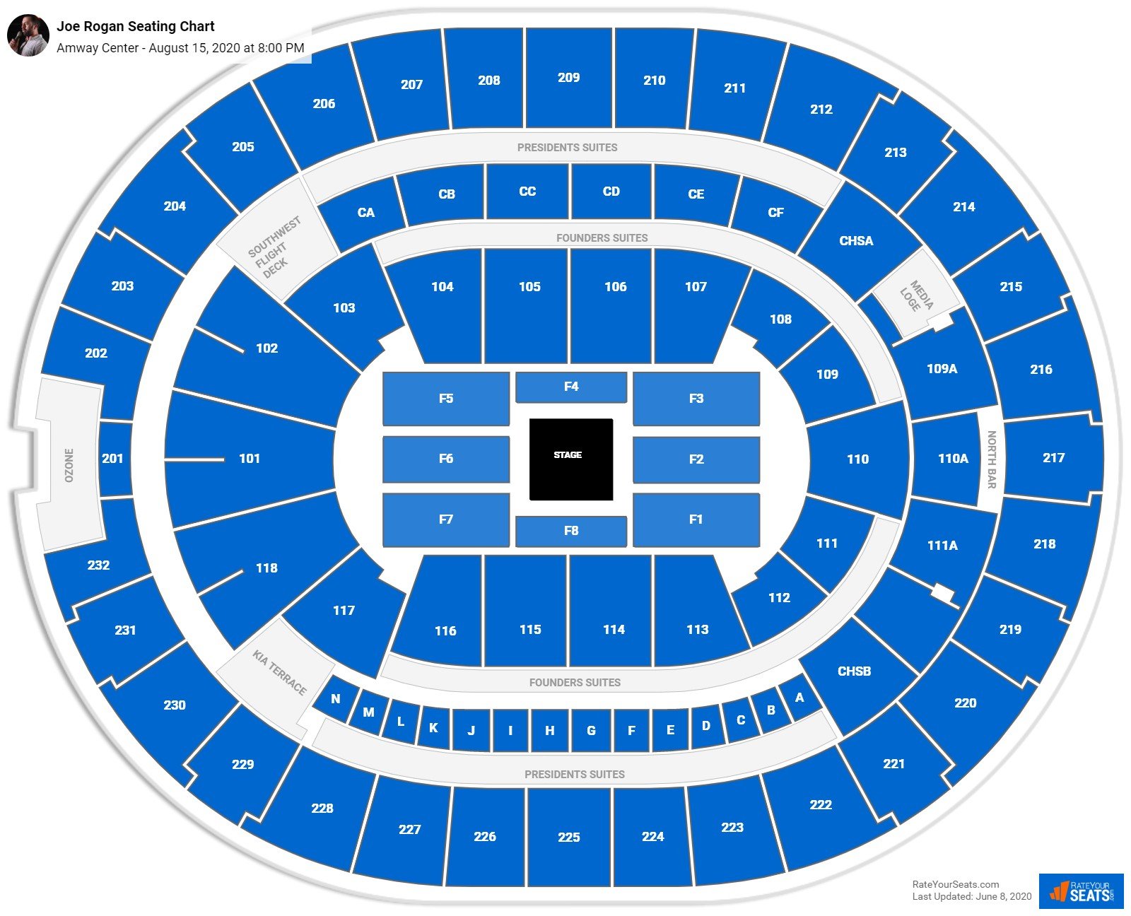 Amway Center Seating Charts for Concerts - RateYourSeats.com