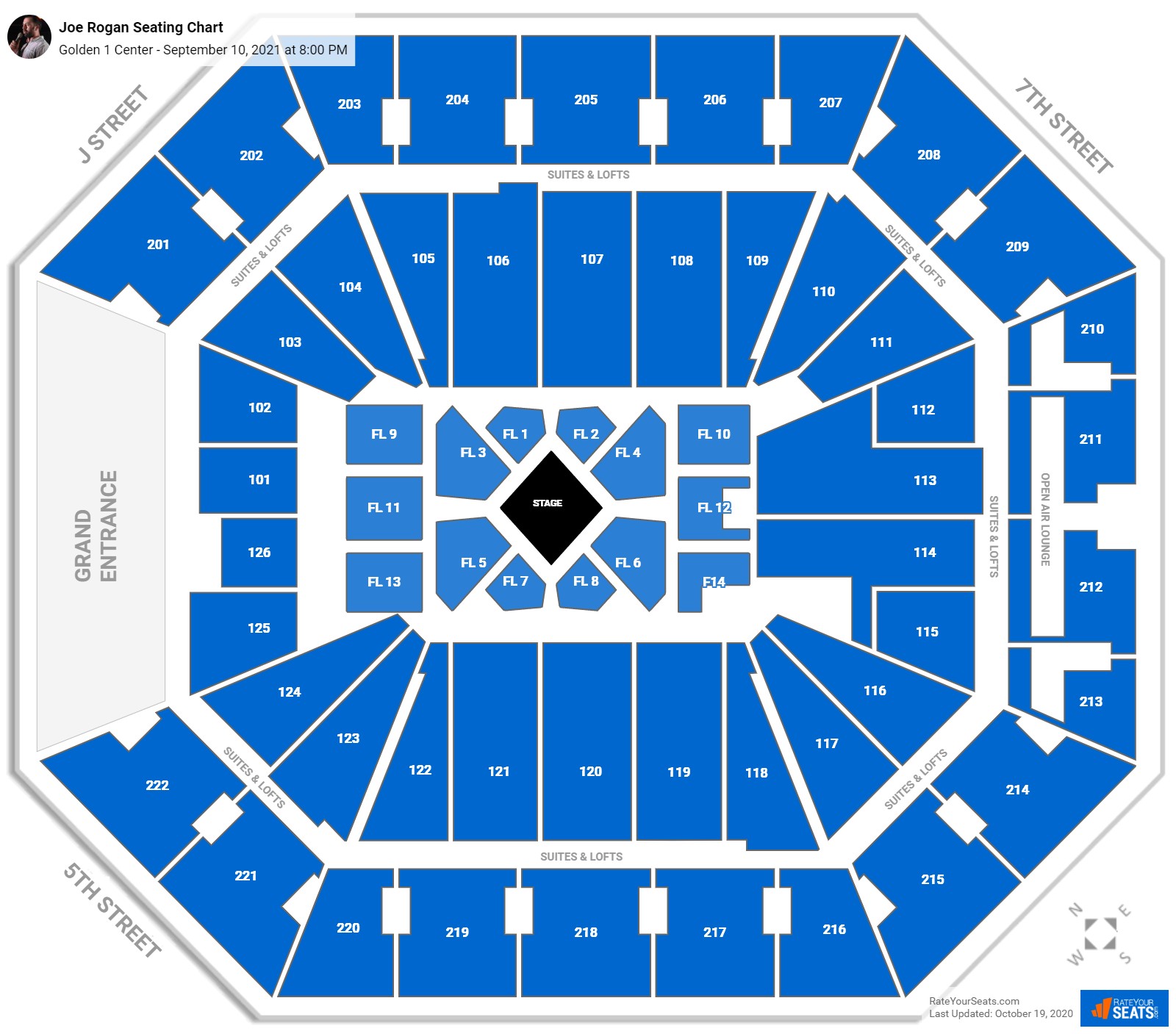 Golden 1 Center Seating Charts for Concerts - RateYourSeats.com