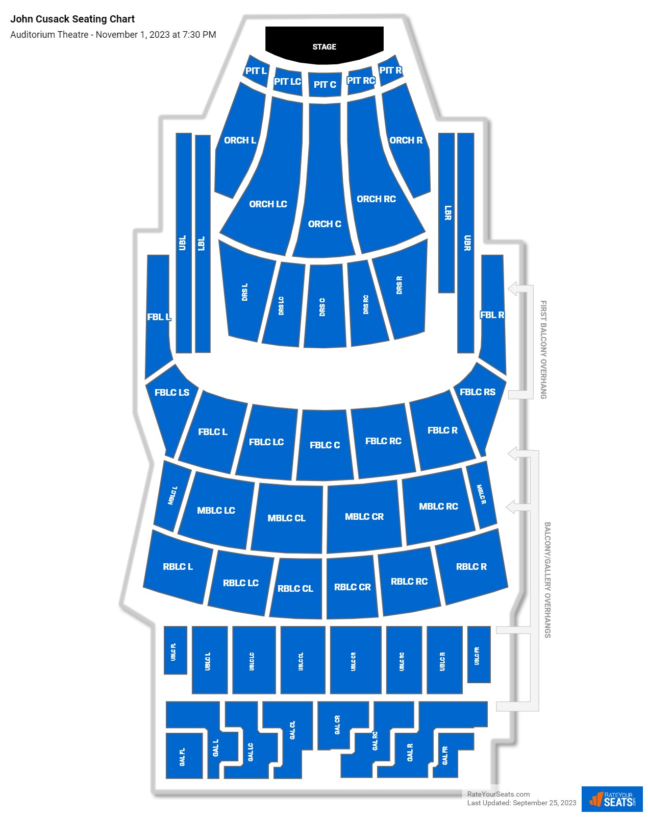 Auditorium Theatre Seating Chart - RateYourSeats.com