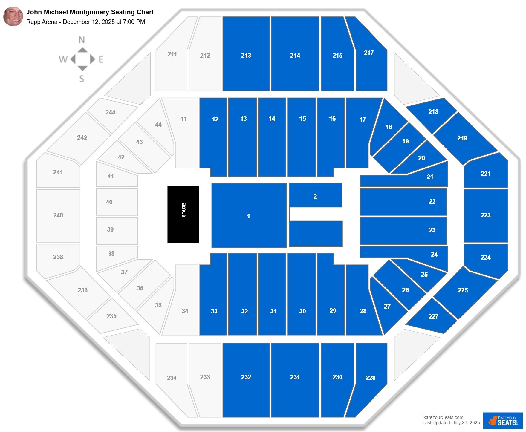 John Michael Montgomery seating chart Rupp Arena