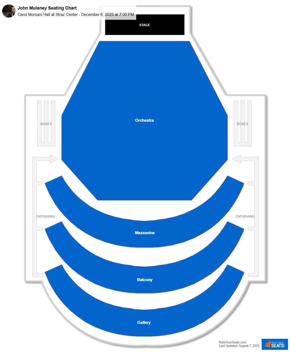 John Mulaney seating chart Carol Morsani Hall at Straz Center
