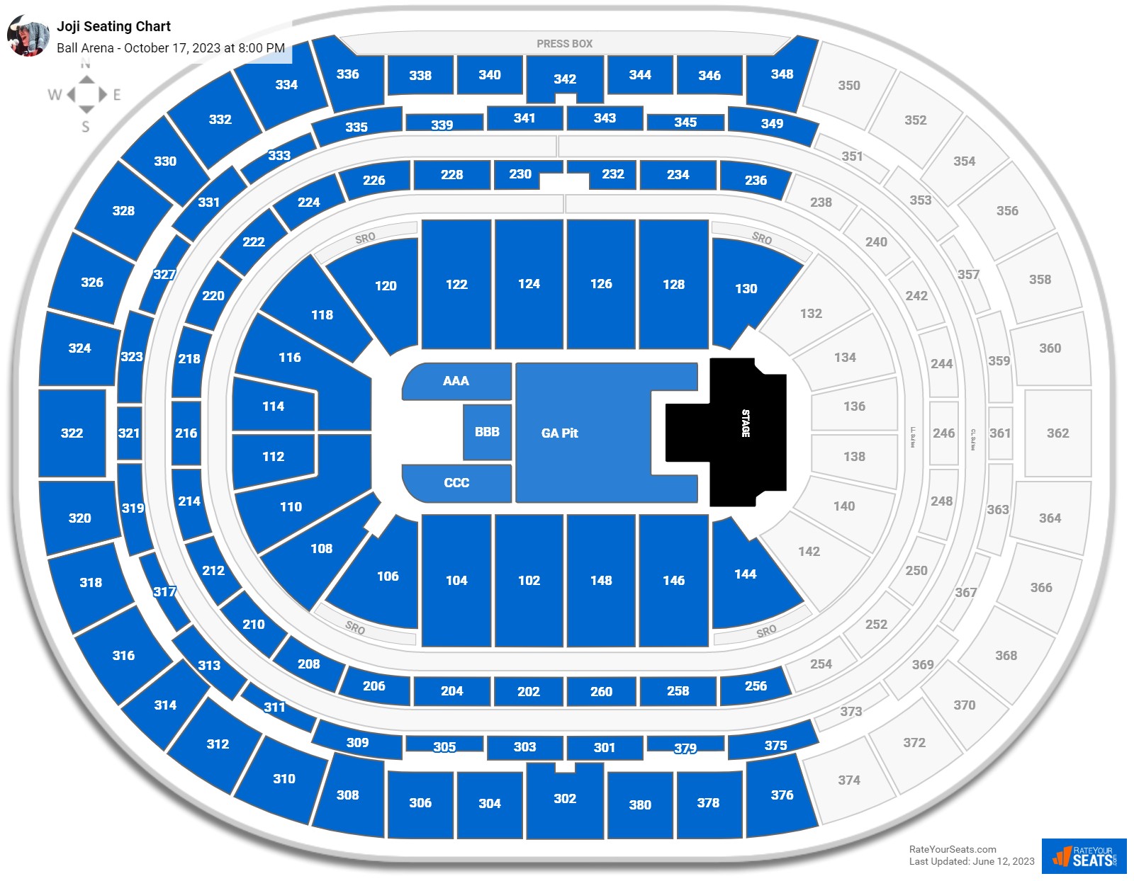 Ball Arena Concert Seating Chart - RateYourSeats.com