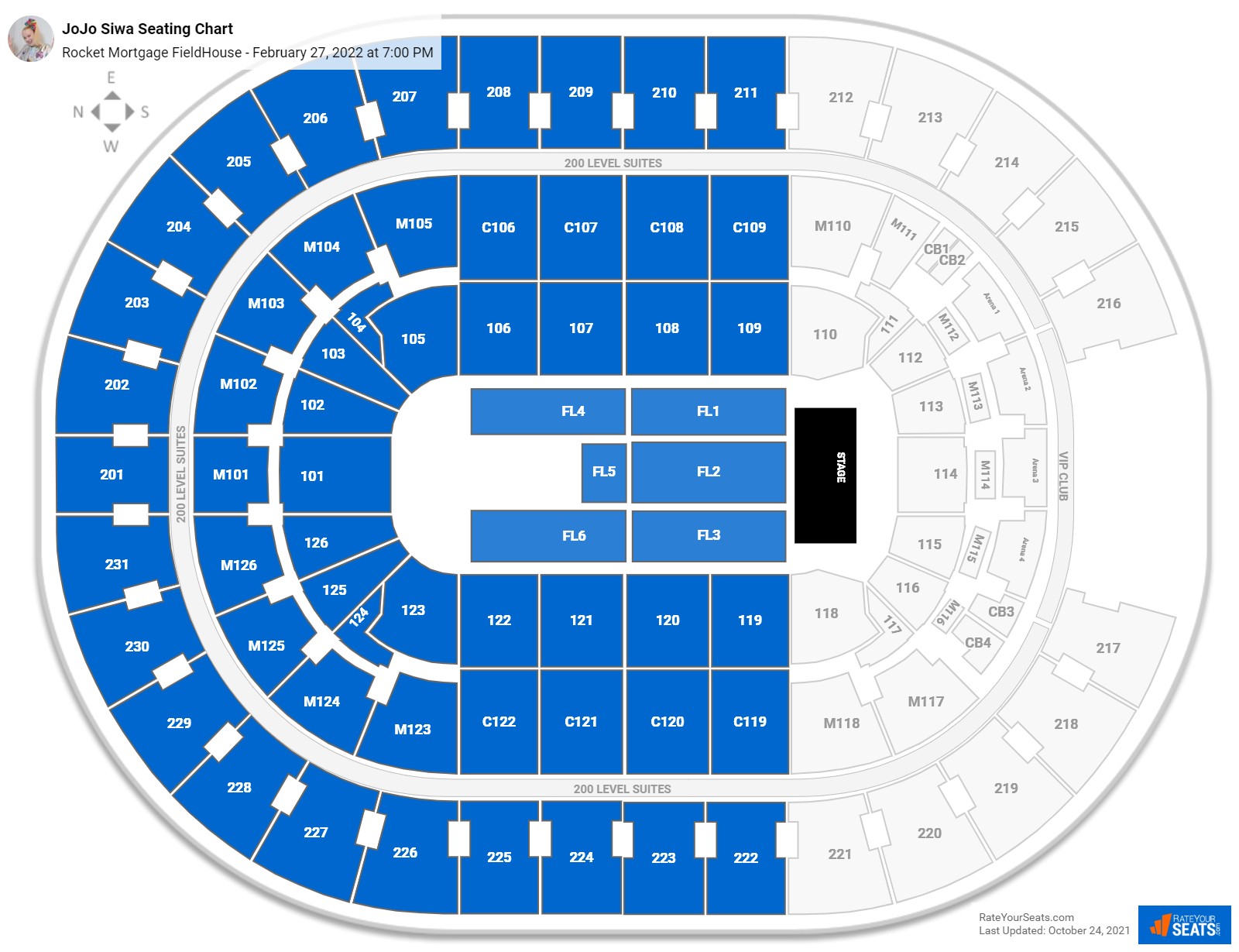 JoJo Siwa seating chart Rocket Mortgage FieldHouse