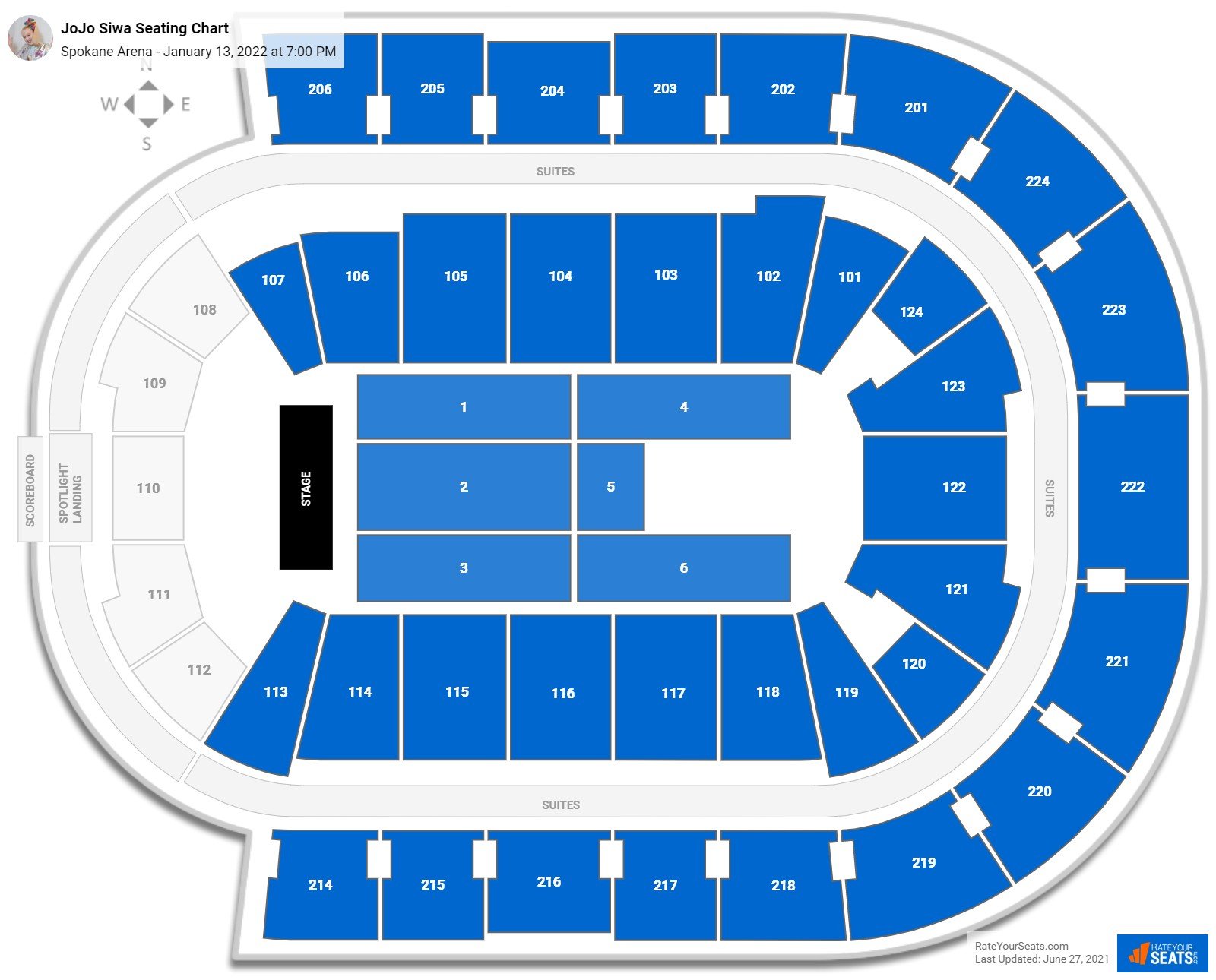JoJo Siwa seating chart Spokane Arena