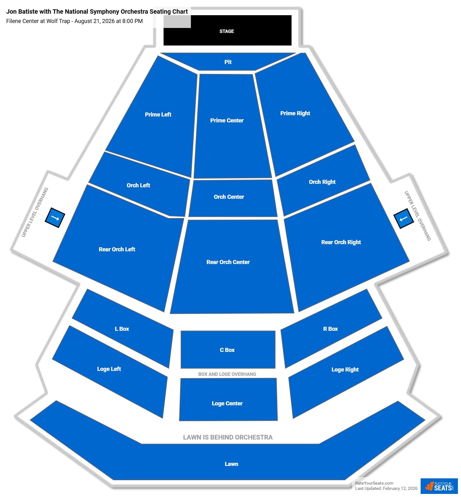 Jon Batiste with The National Symphony Orchestra seating chart Filene Center at Wolf Trap