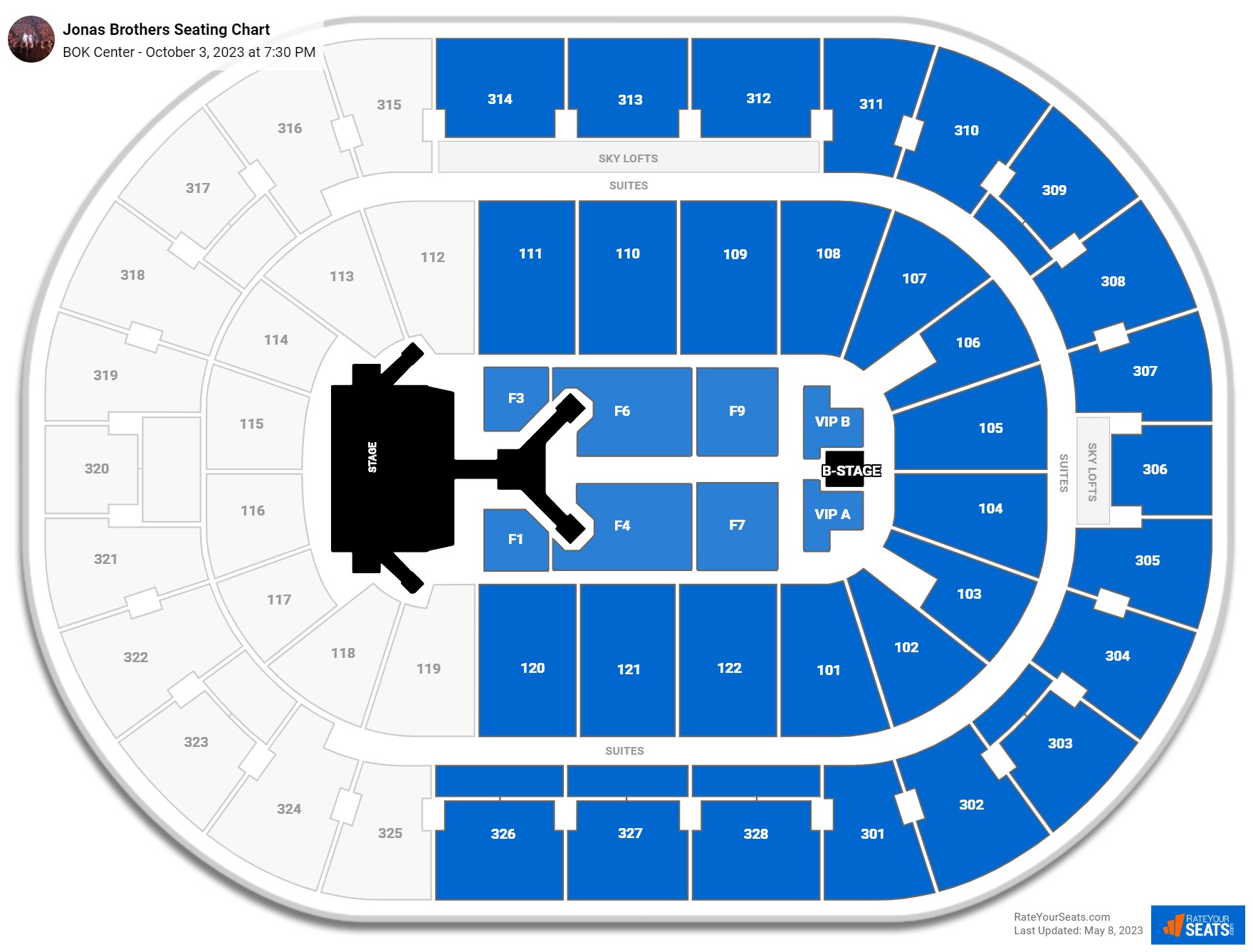 BOK Center Concert Seating Chart - RateYourSeats.com