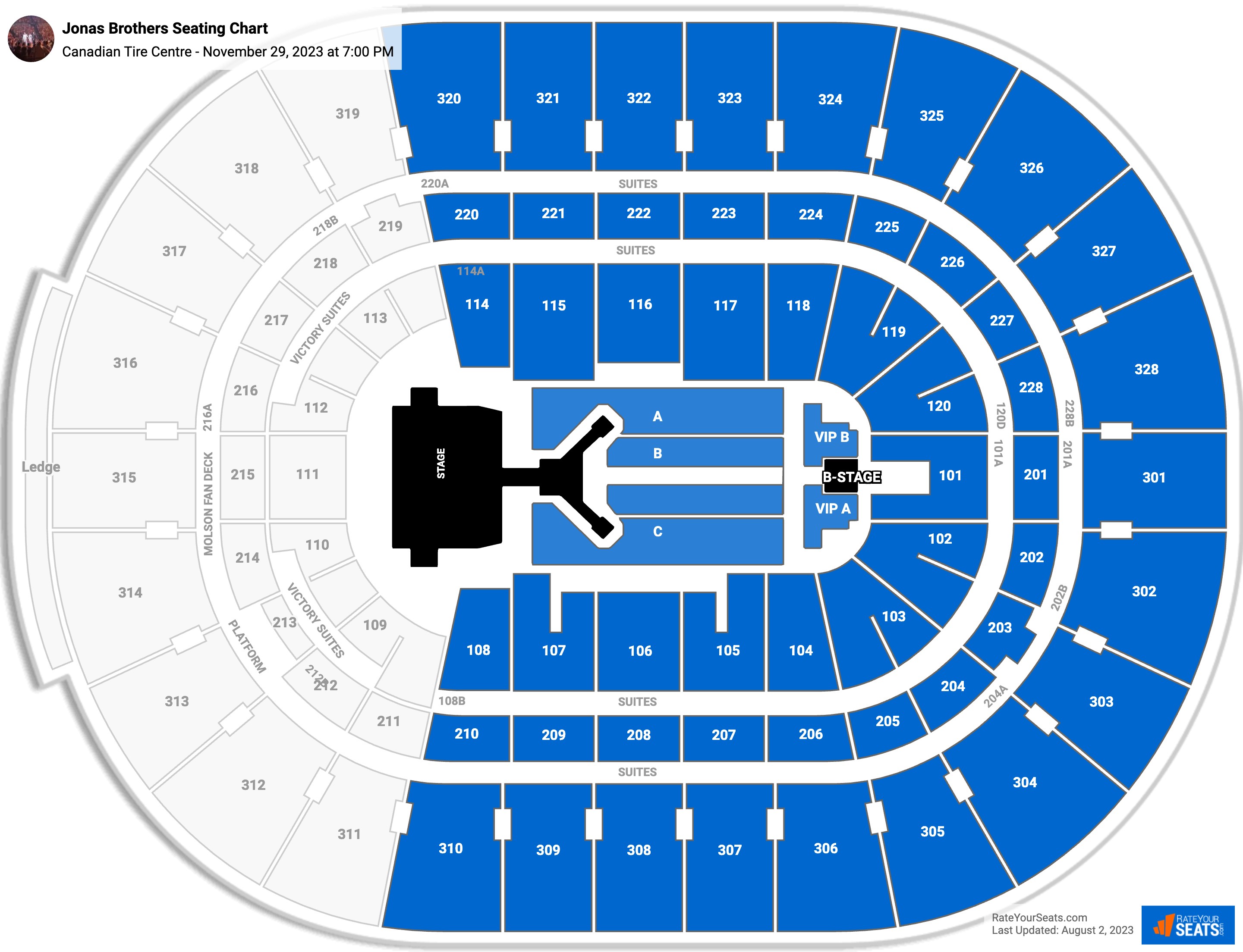 Canadian Tire Centre Concert Seating Chart - RateYourSeats.com