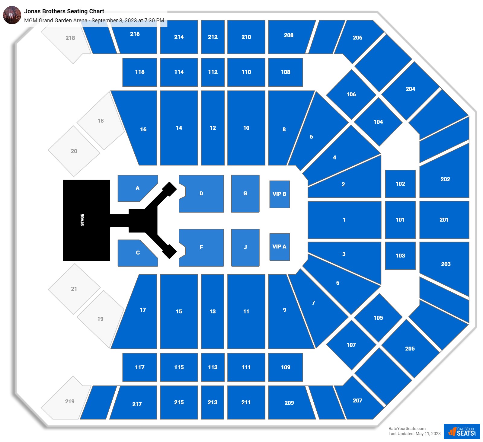 MGM Grand Garden Arena Seating Chart - RateYourSeats.com