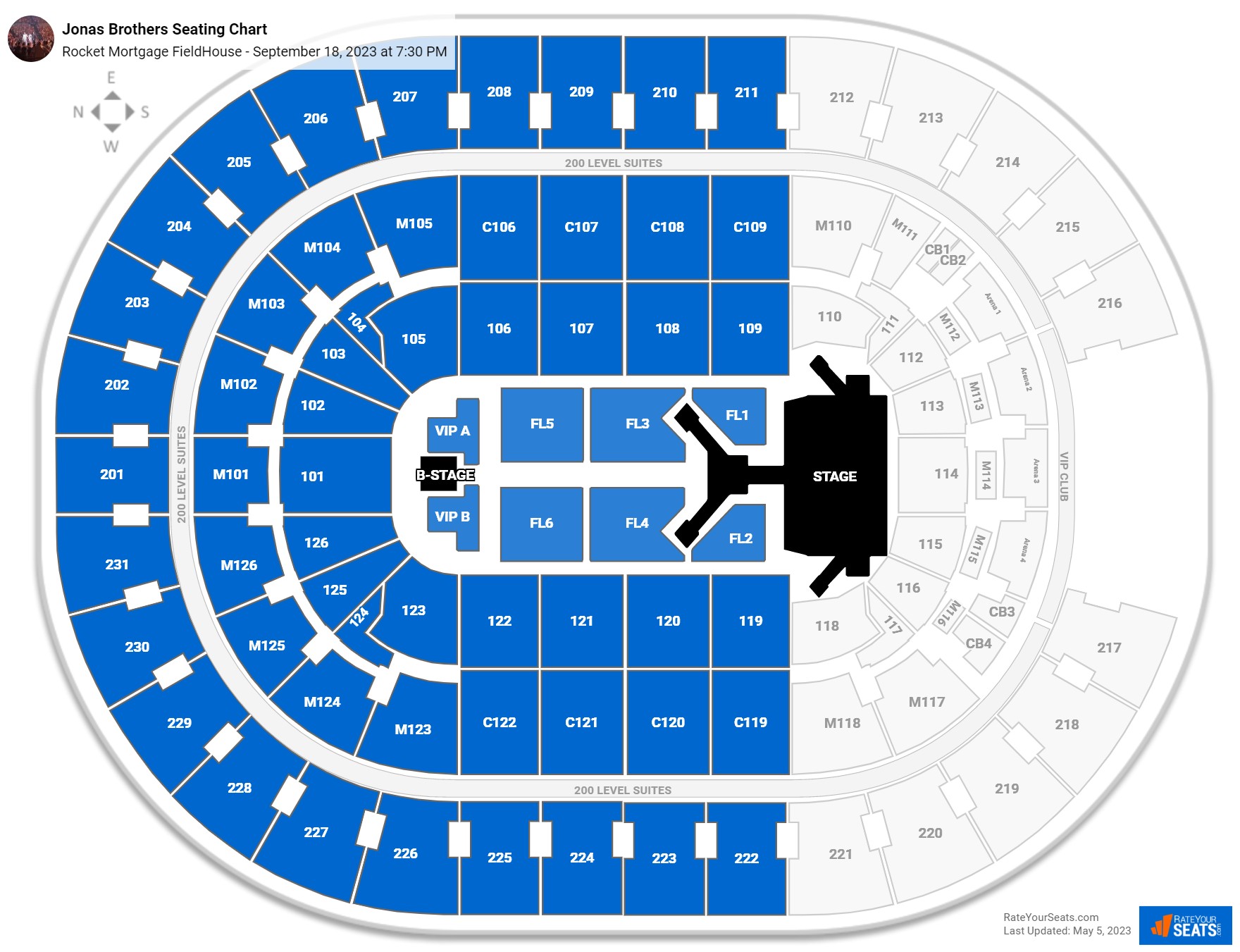 Rocket Mortgage FieldHouse Concert Seating Chart