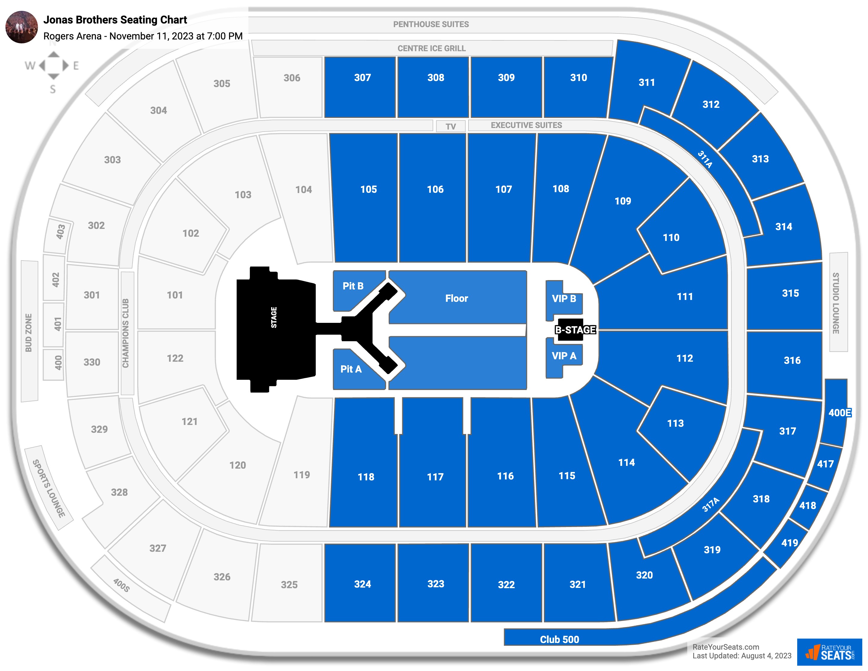 Rogers Arena Concert Seating Chart - RateYourSeats.com