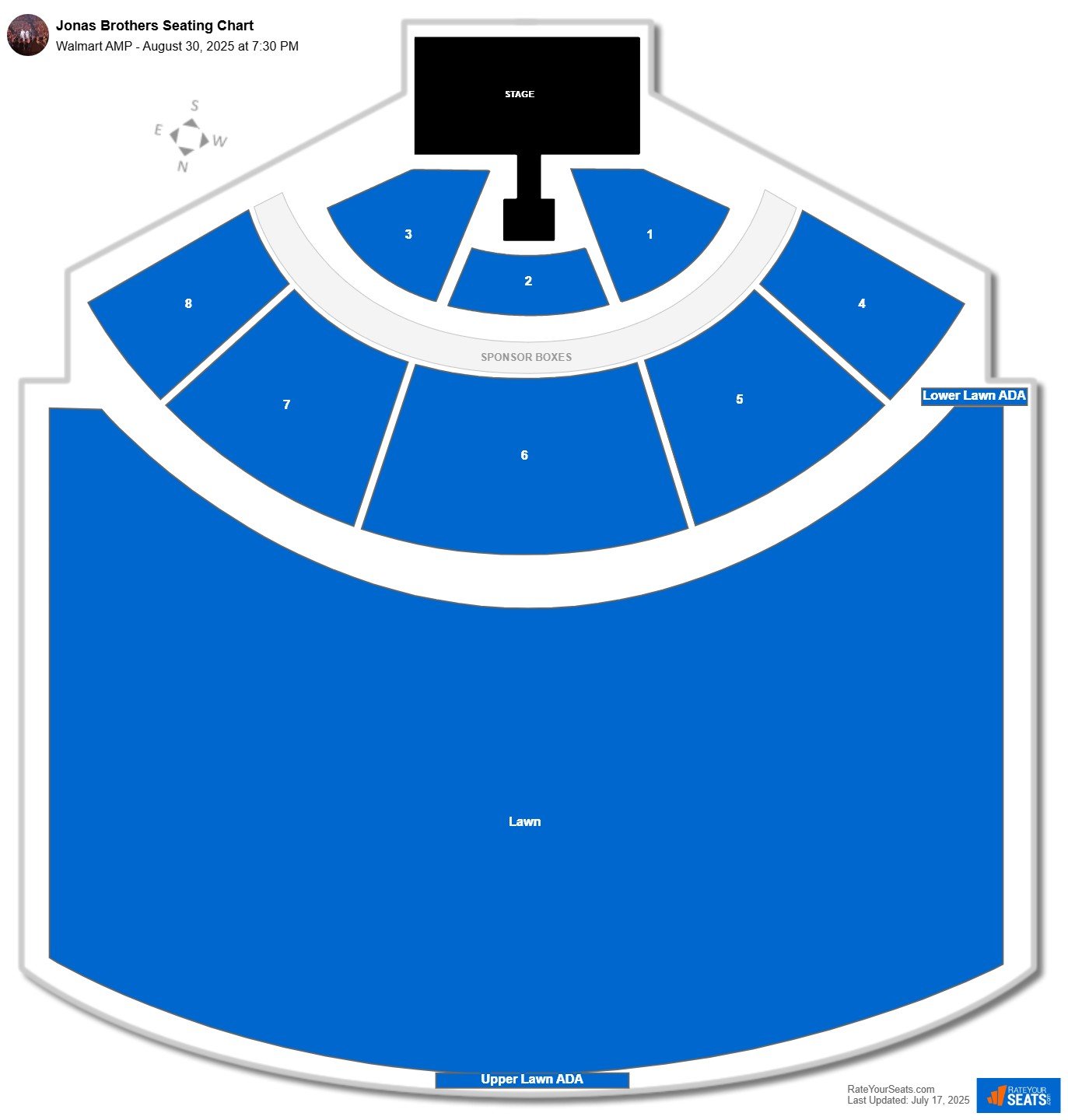 Jonas Brothers seating chart Walmart AMP