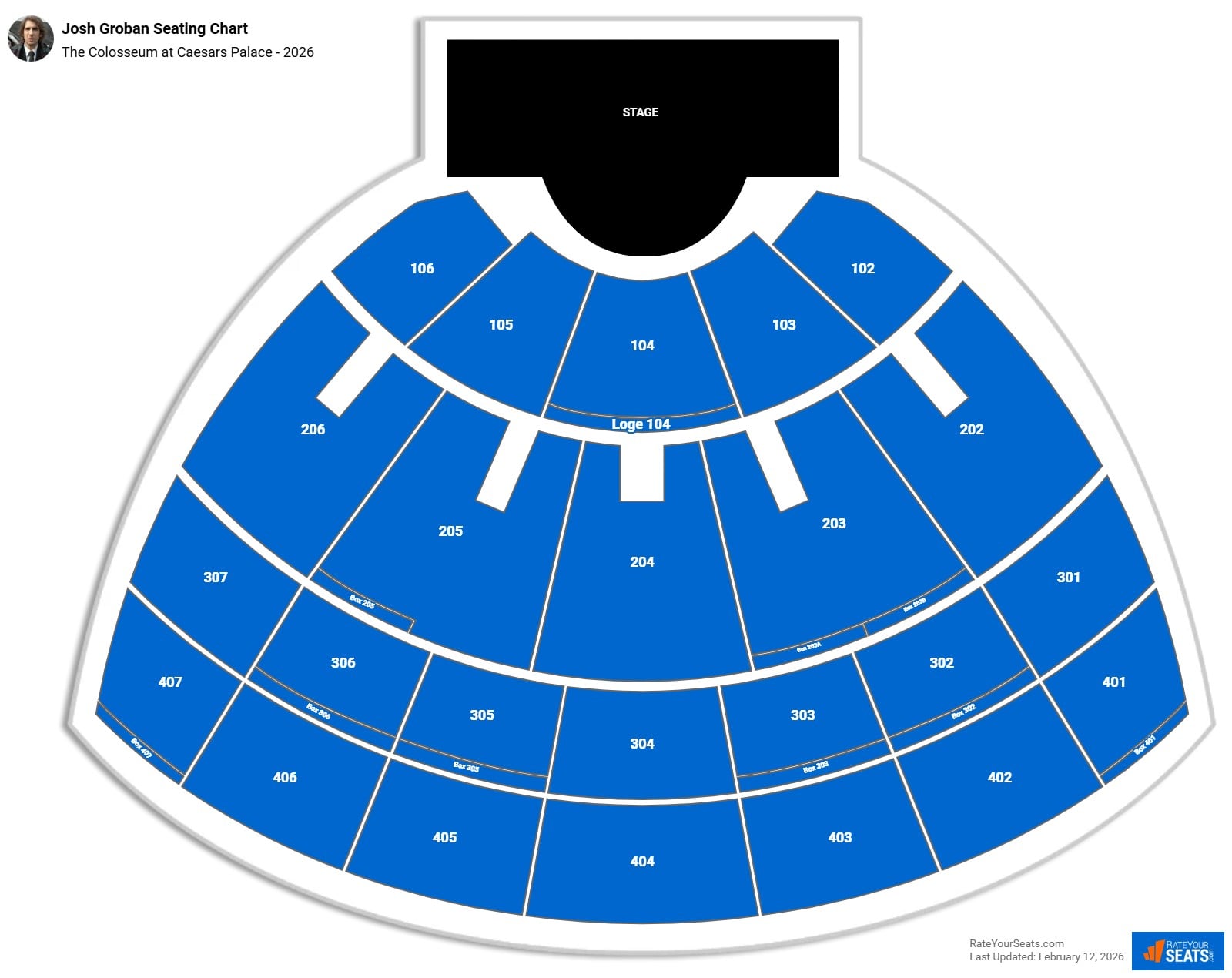 Josh Groban seating chart The Colosseum at Caesars Palace