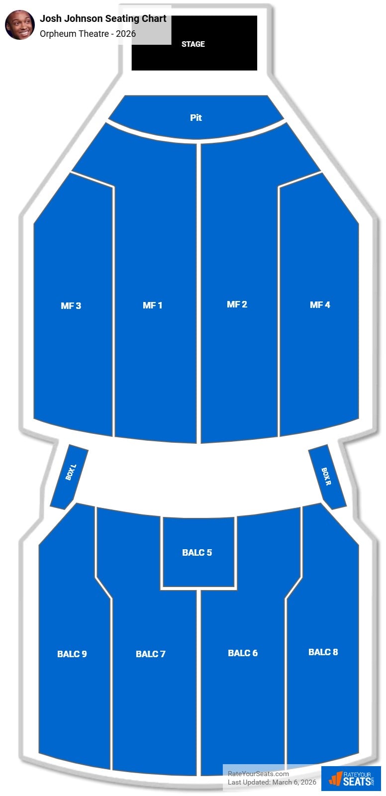 Josh Johnson seating chart Orpheum Theatre (Minneapolis)