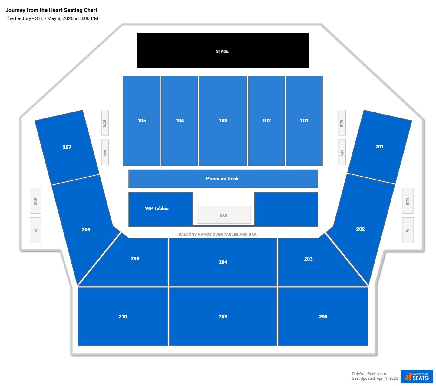 Journey from the Heart seating chart The Factory - STL