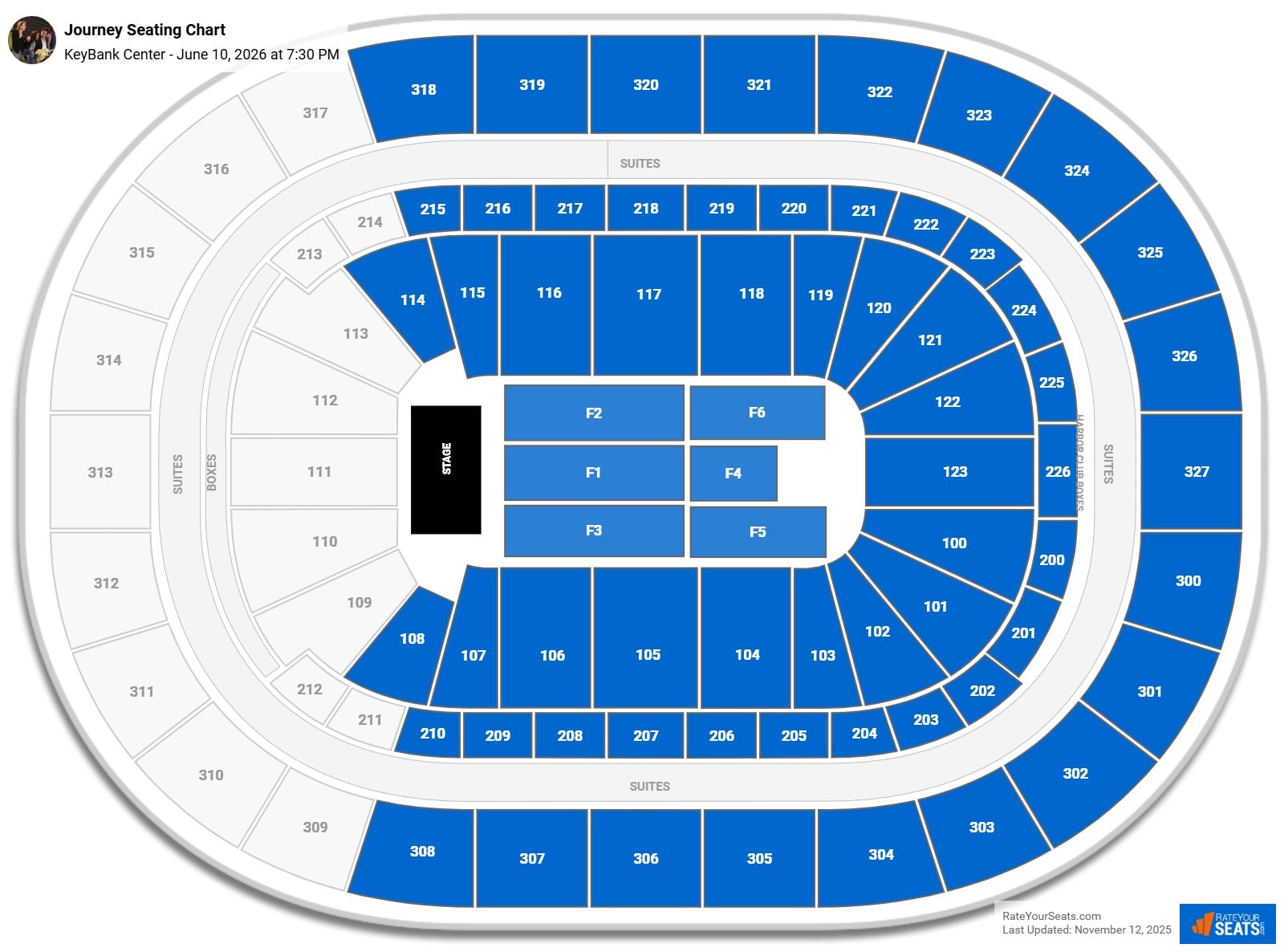 Journey seating chart KeyBank Center