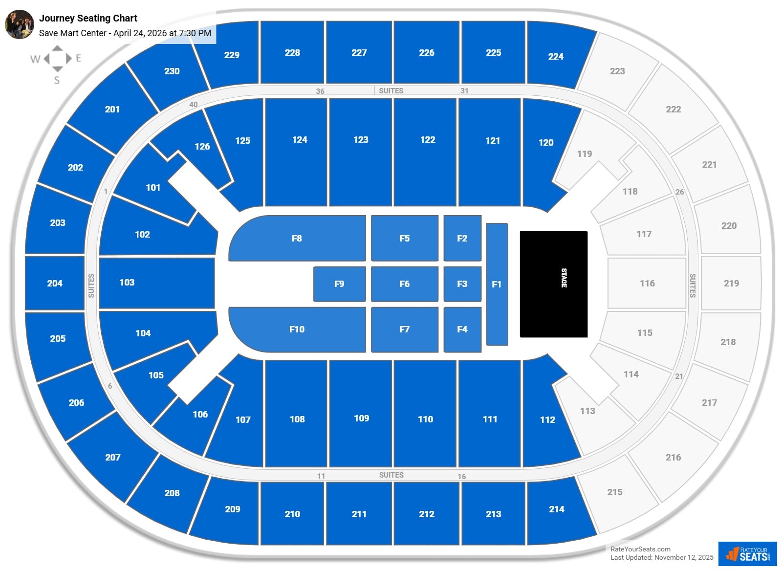 Journey seating chart Save Mart Center