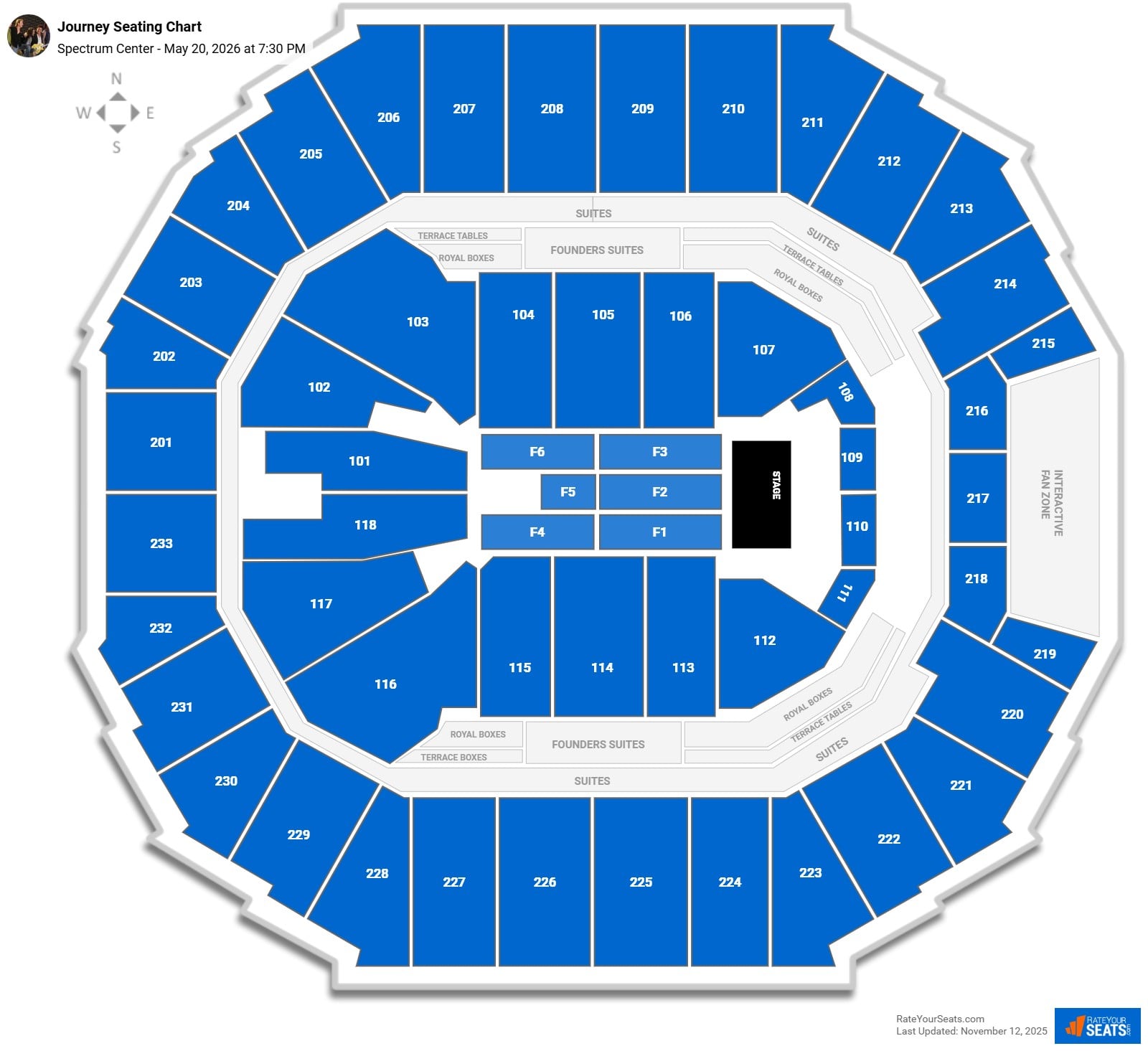 Journey seating chart Spectrum Center