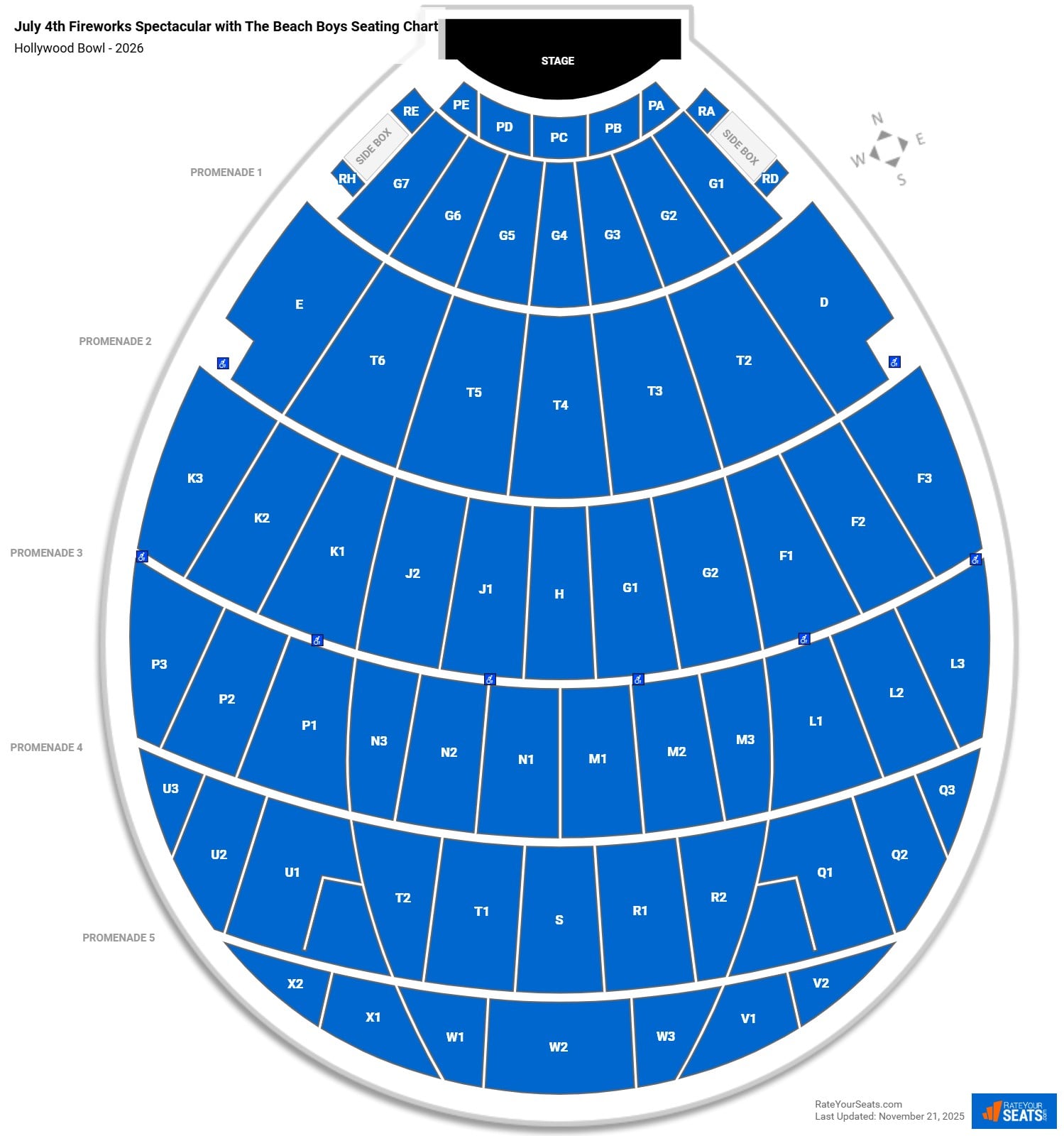 July 4th Fireworks Spectacular with The Beach Boys seating chart Hollywood Bowl