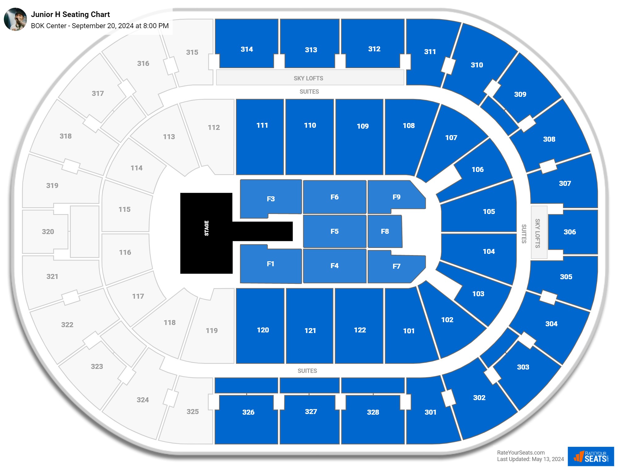 BOK Center Concert Seating Chart - RateYourSeats.com