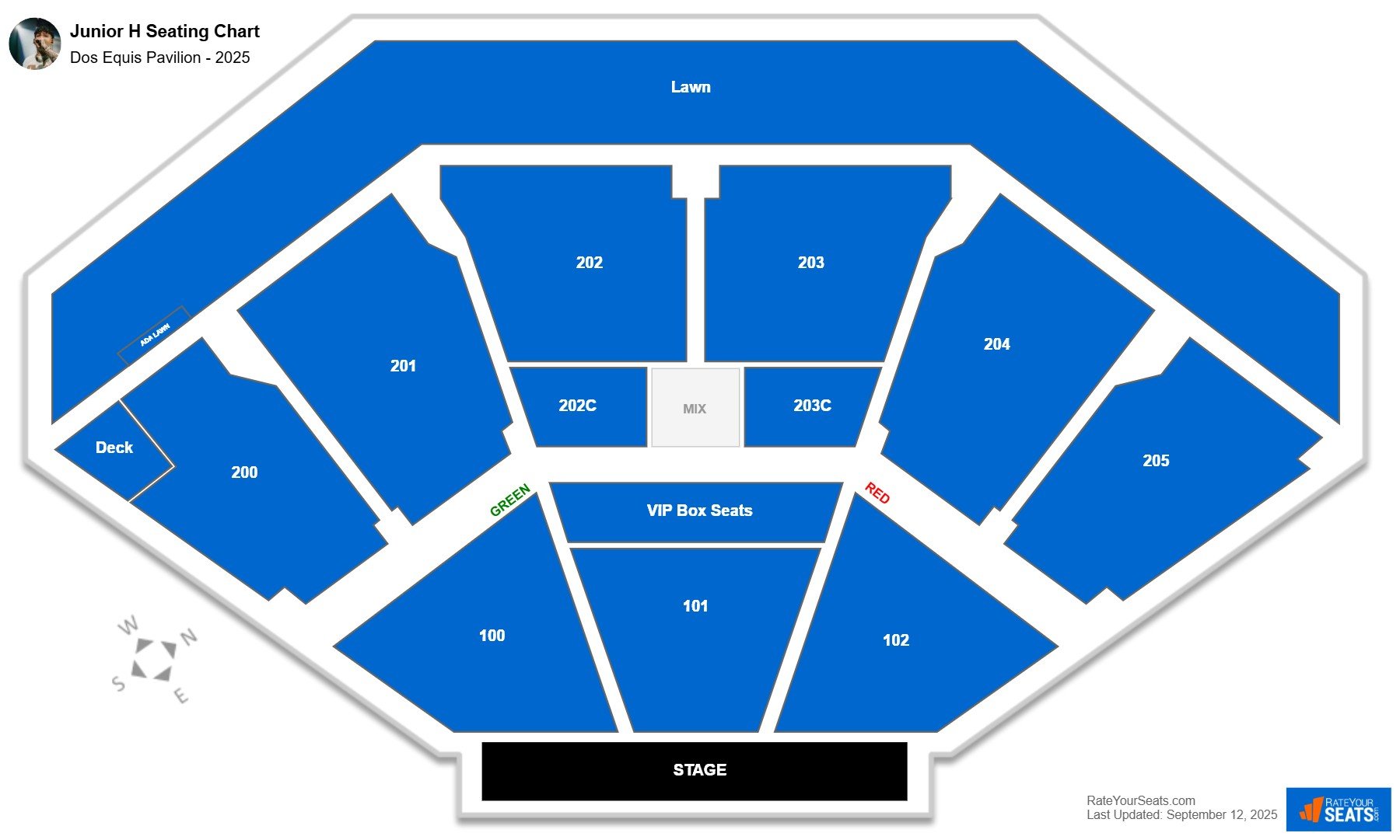 Junior H seating chart Dos Equis Pavilion