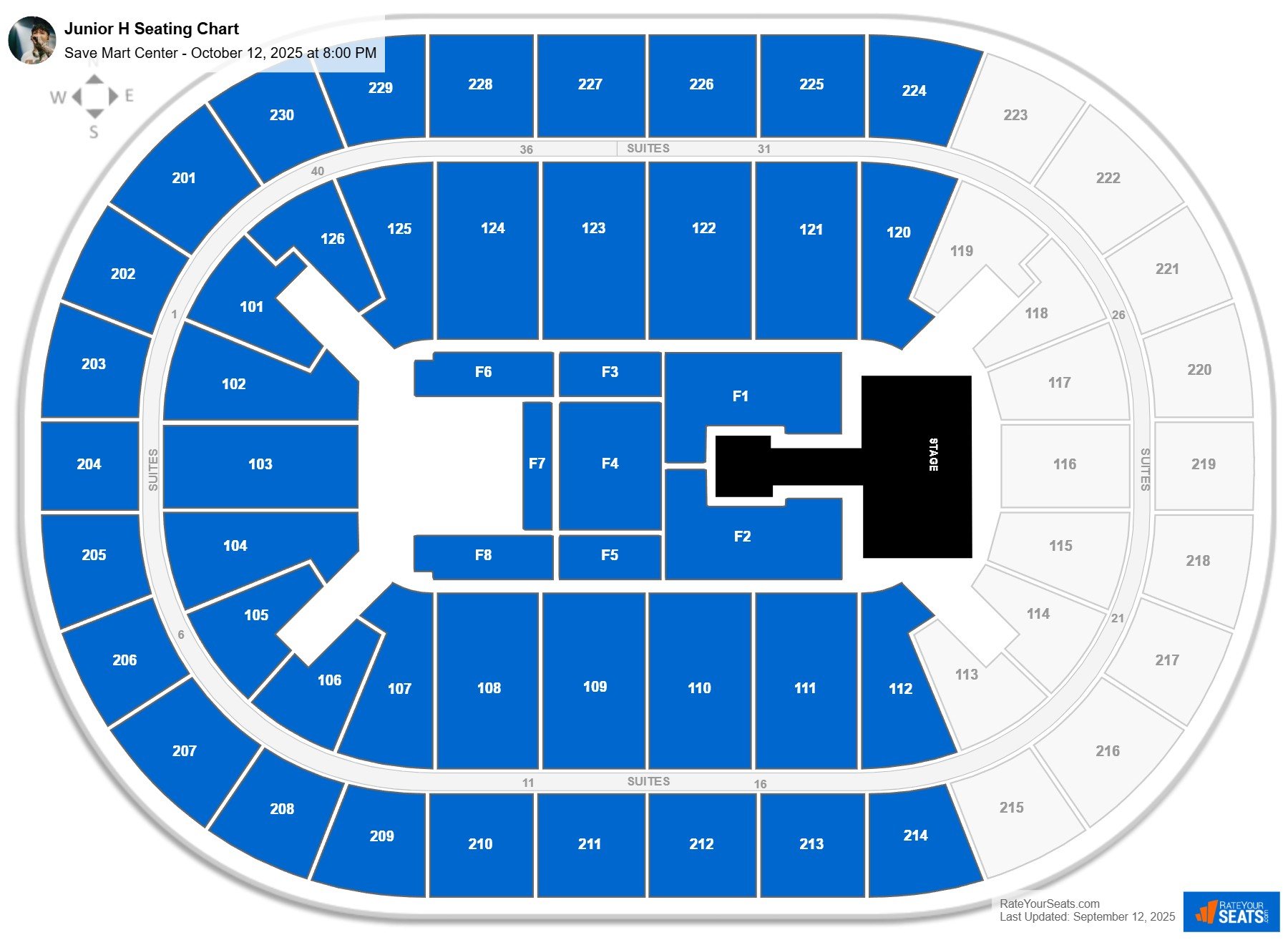 Junior H seating chart Save Mart Center